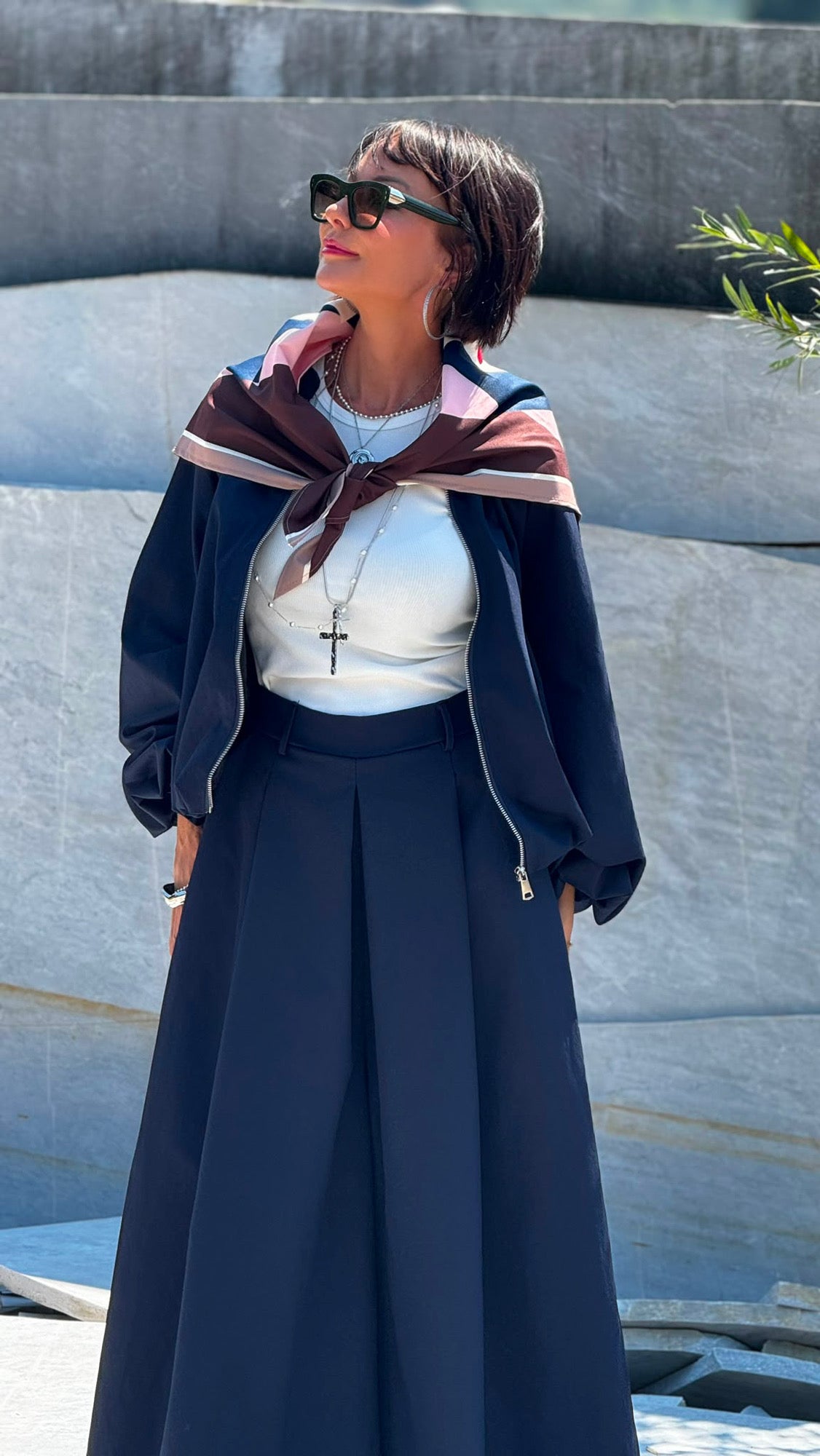 Jacket Lucca incl scarf navy