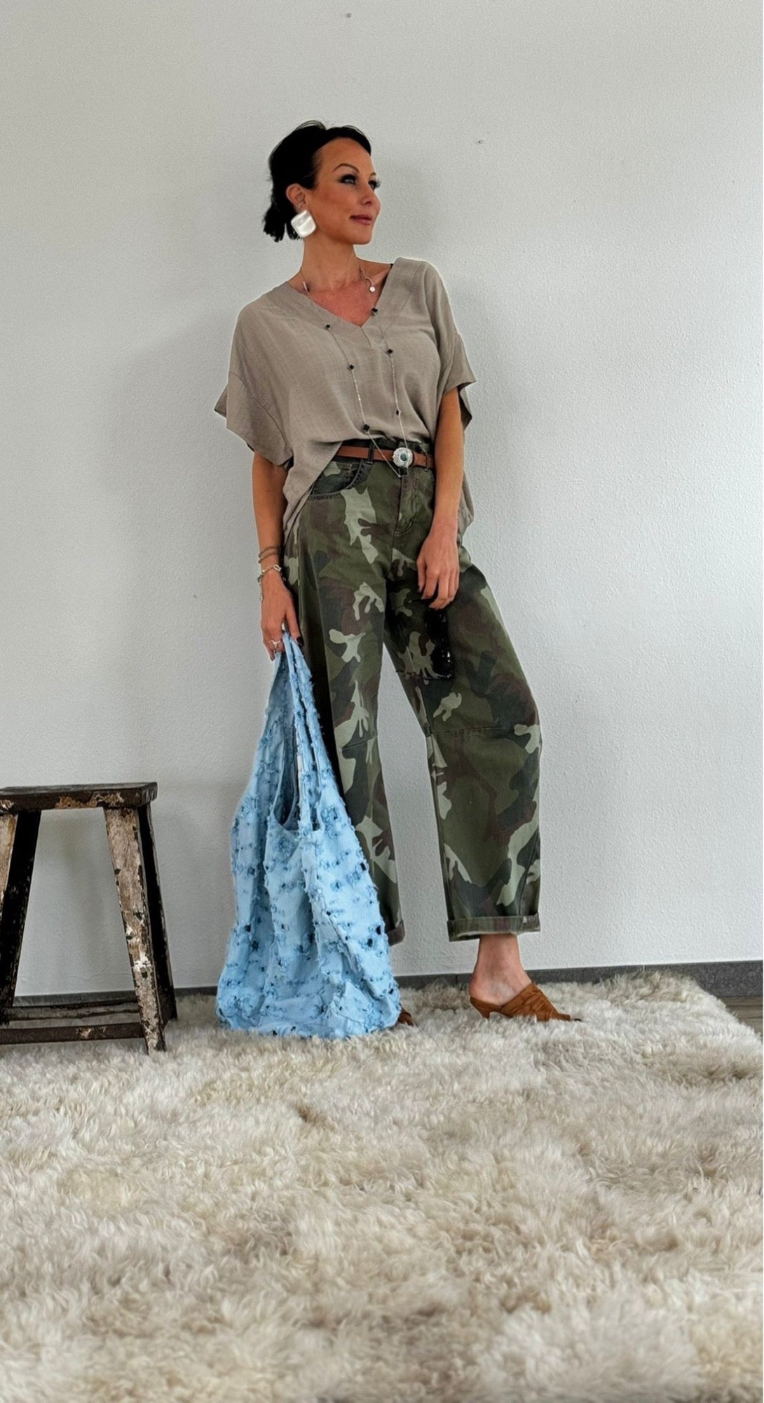 Blouse poppy uni vneck