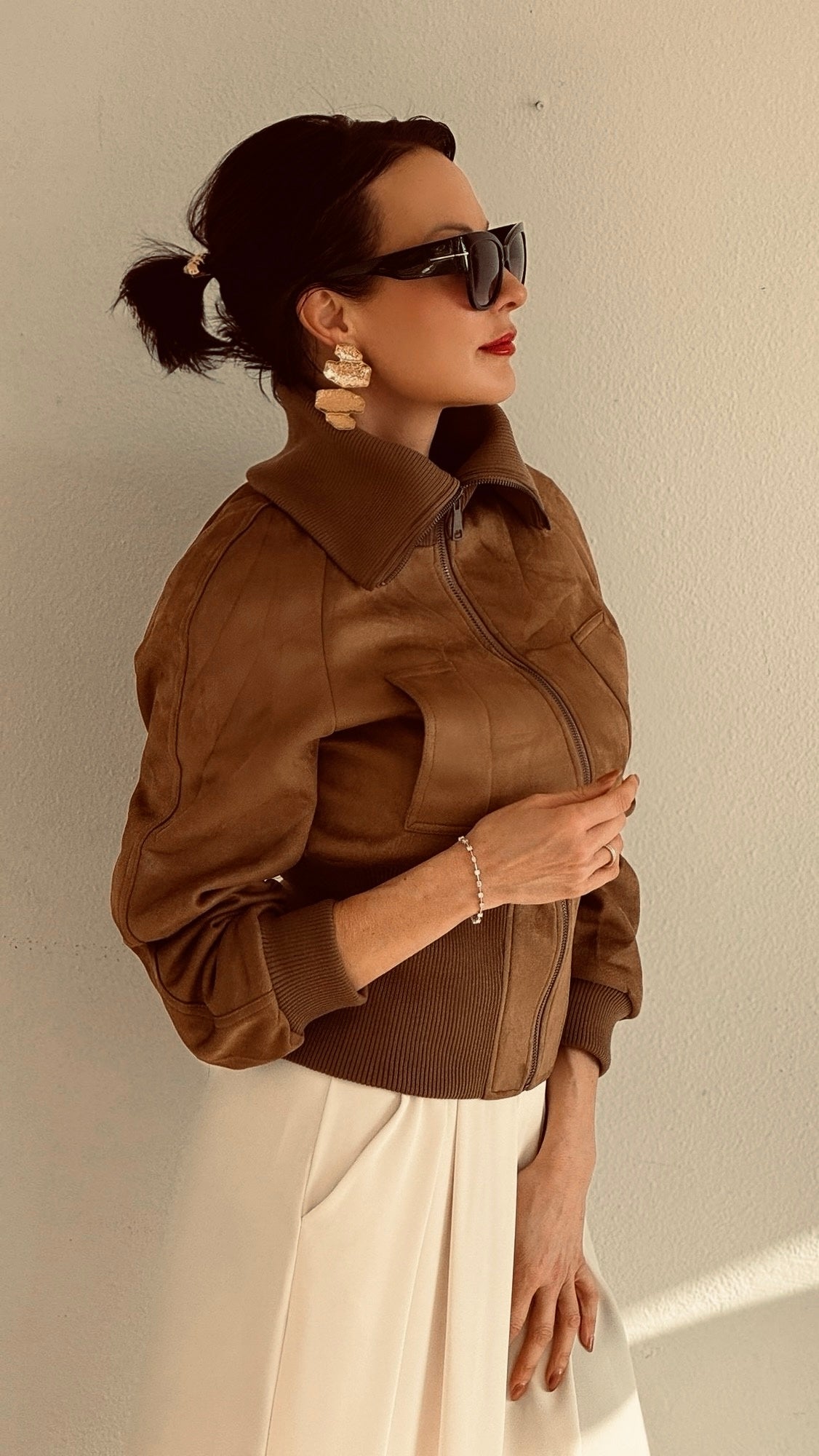 Bomber Virginie daim