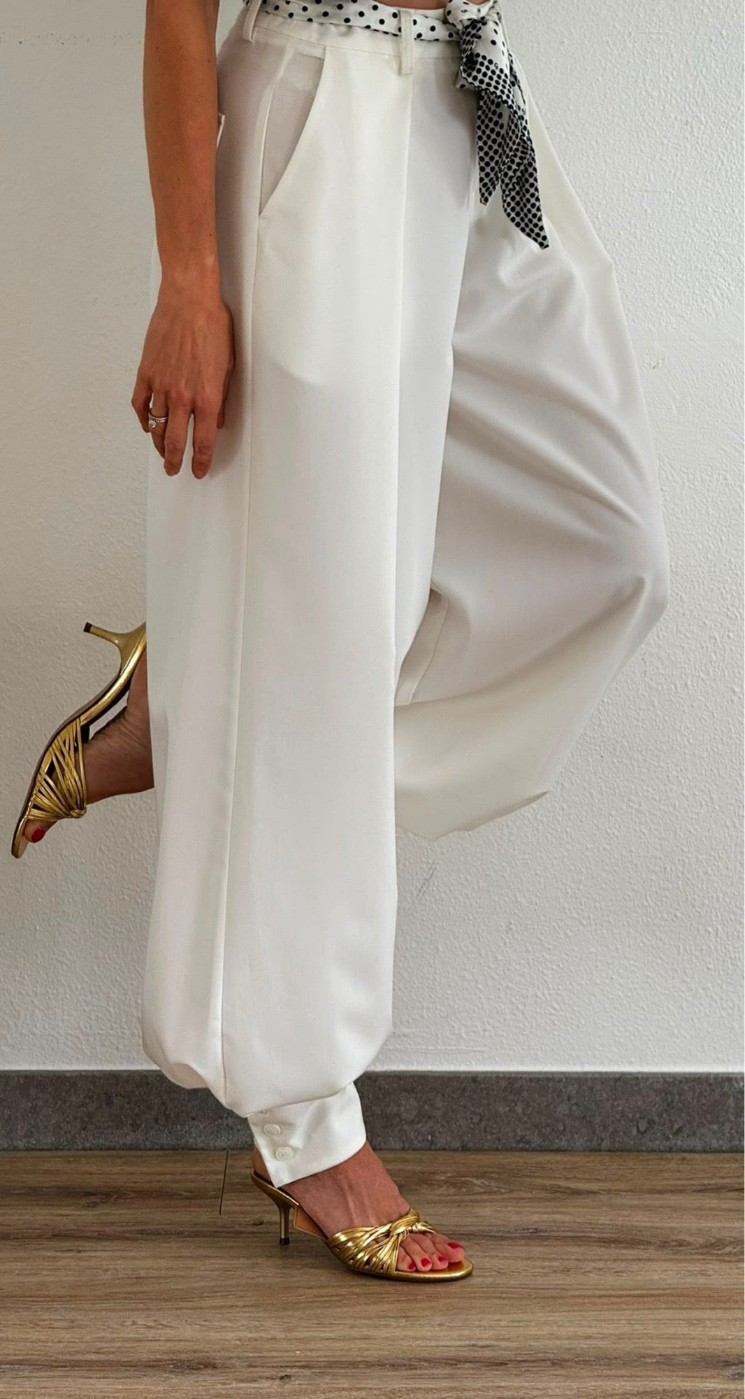 Pants Winona cuffed white