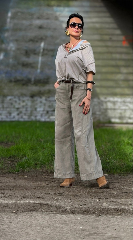 Jeans Savanah + belt taupe