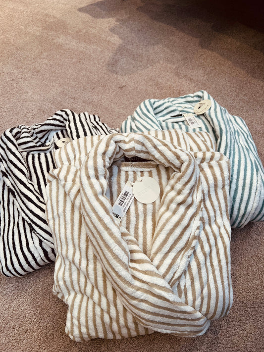 Bathrobe striped black