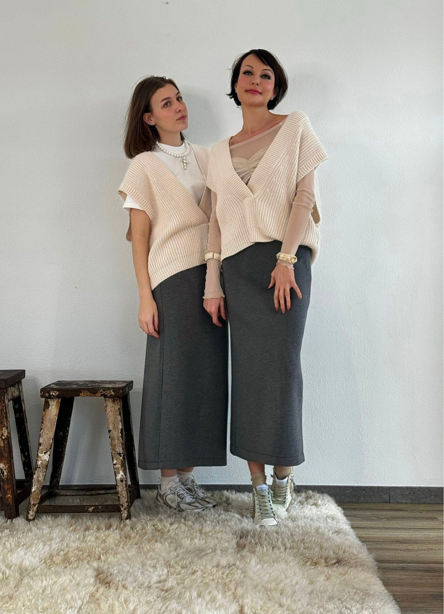 Skirt sweater April long + belt