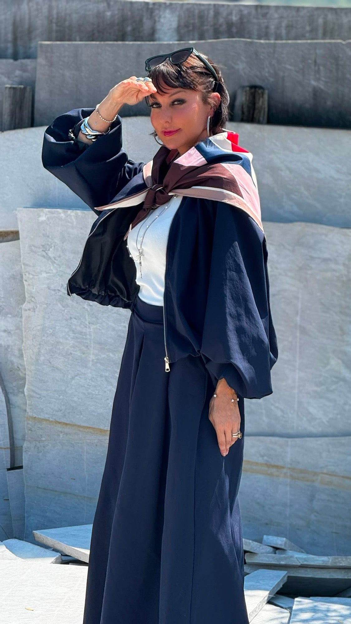 Jacket Lucca incl scarf navy