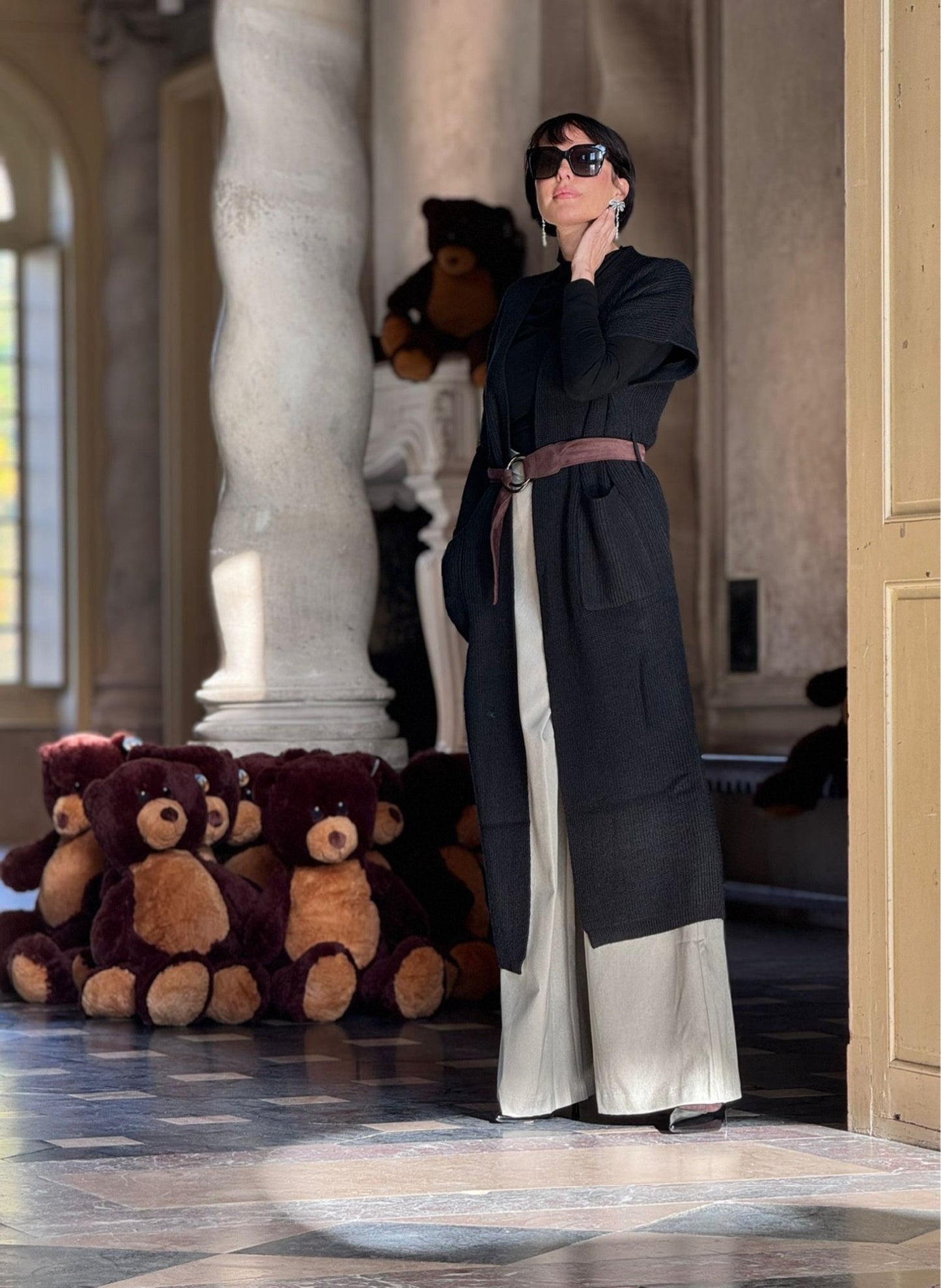 Gilet Liz + belt black