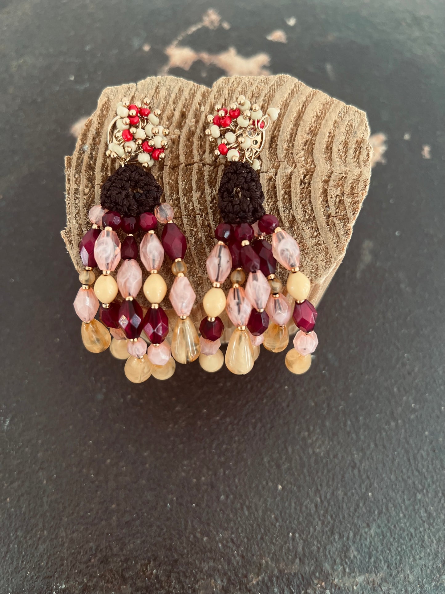 Earrings crochet colored