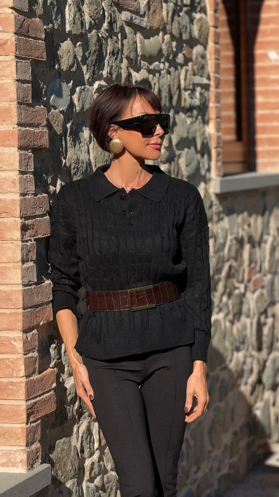 Pull Daimy black polo