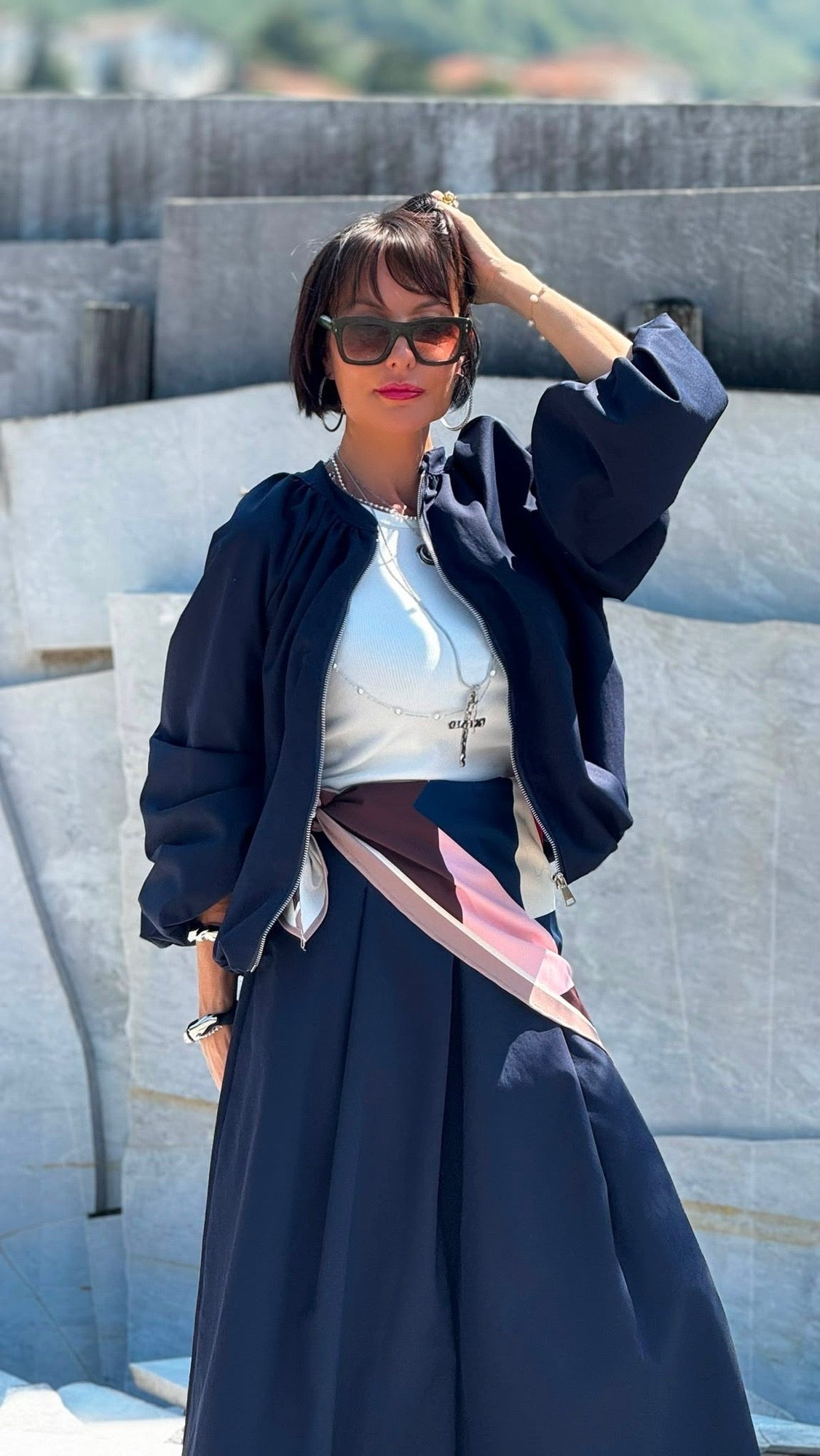 Jacket Lucca incl scarf navy