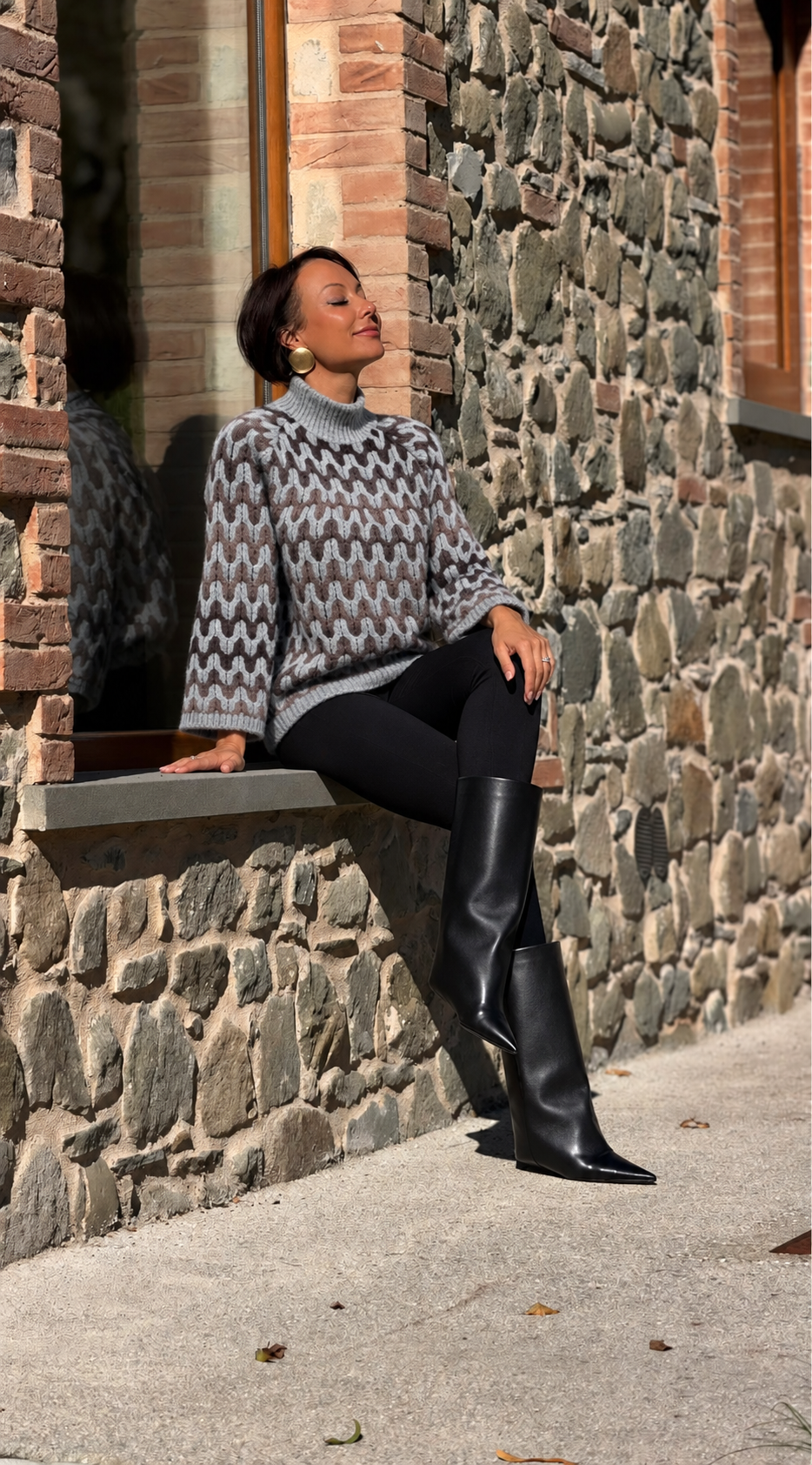 Pull Deborah bicolor grey