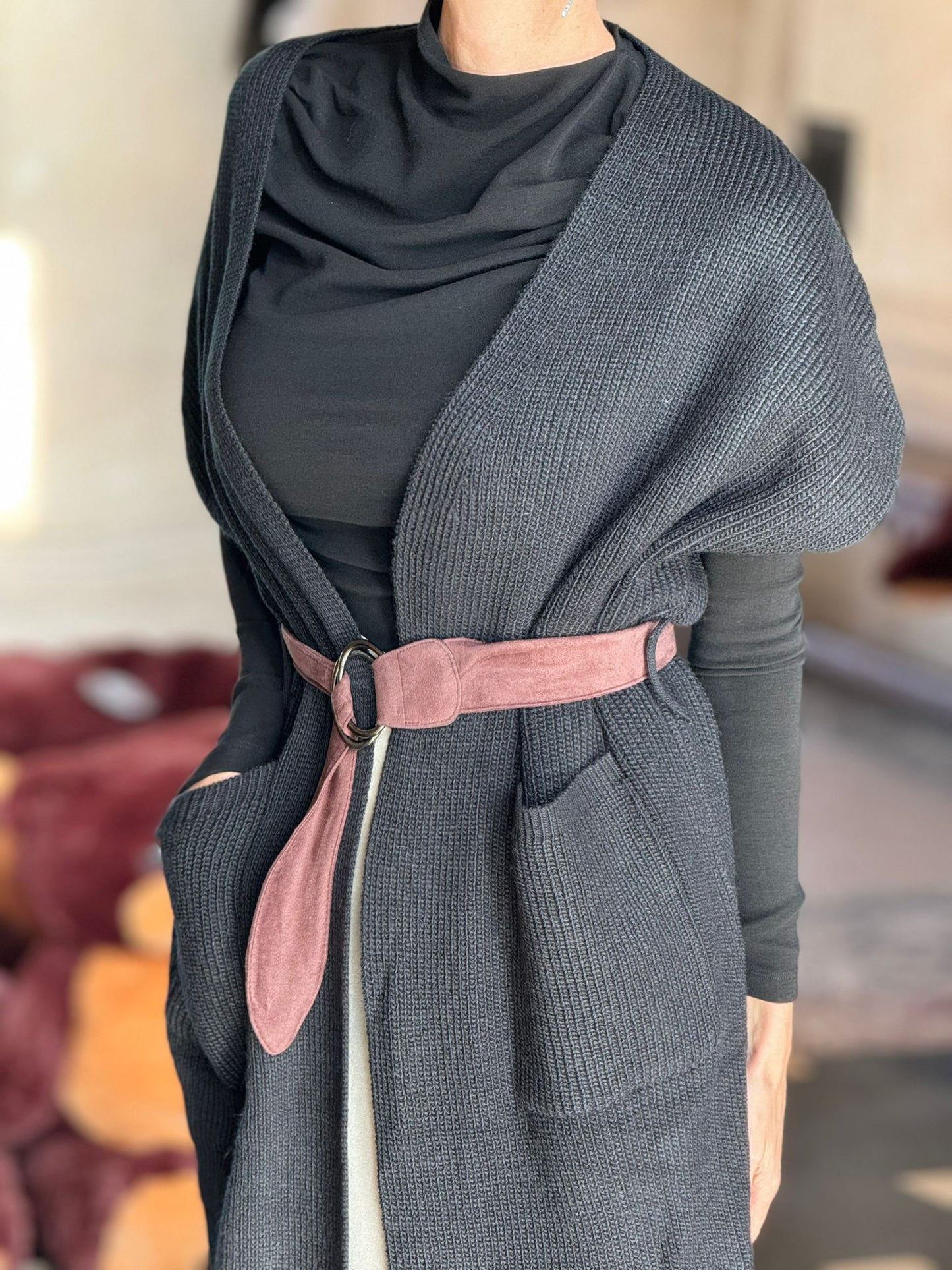 Gilet Liz + belt black