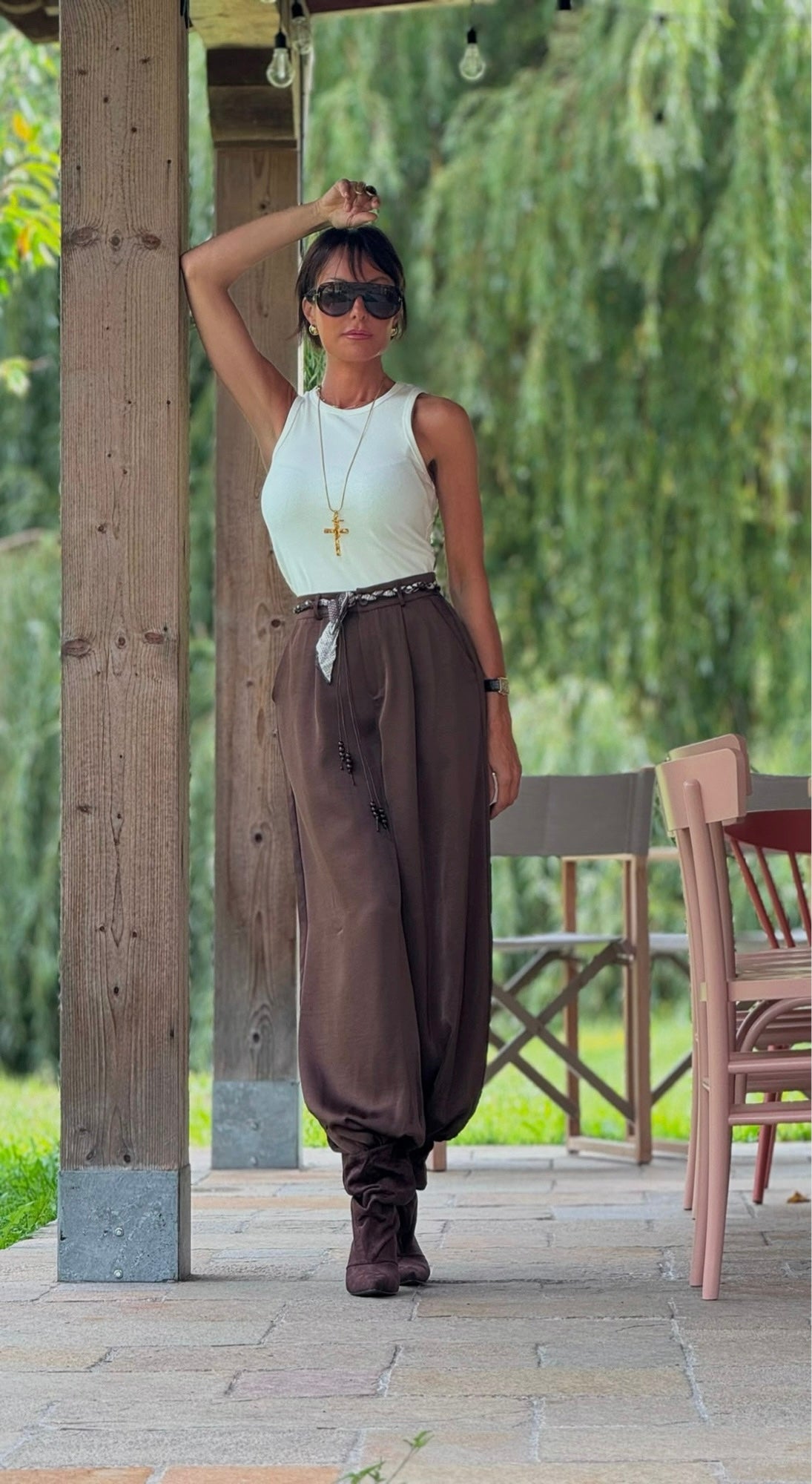 Pants Esteban satin choco