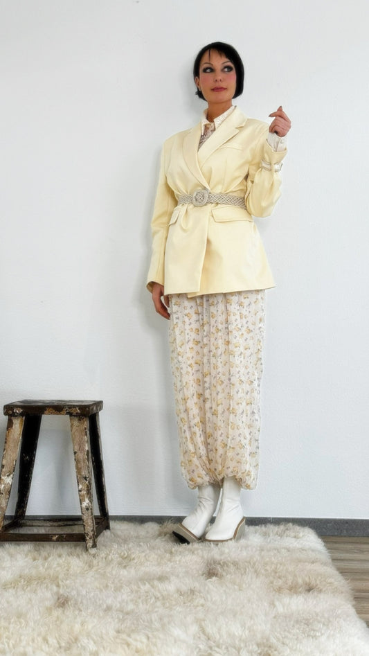 Pants Justine flowered yellow