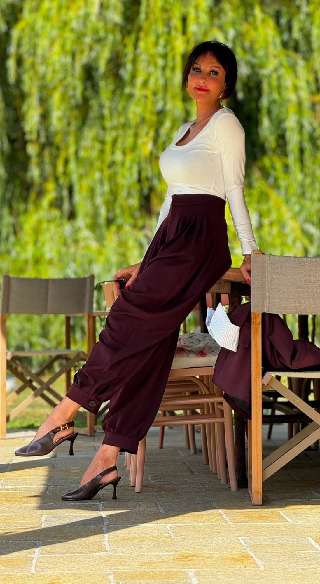 Pump Evita slingback choco