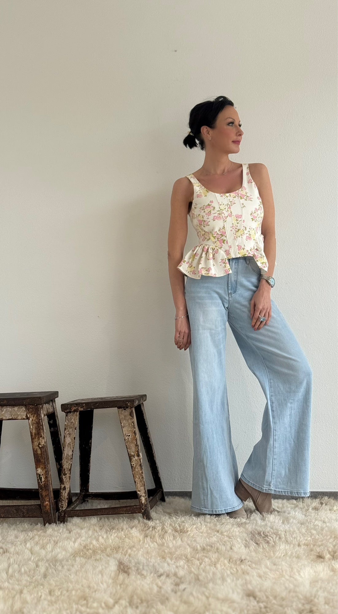 Haut bustier Justine fleuri