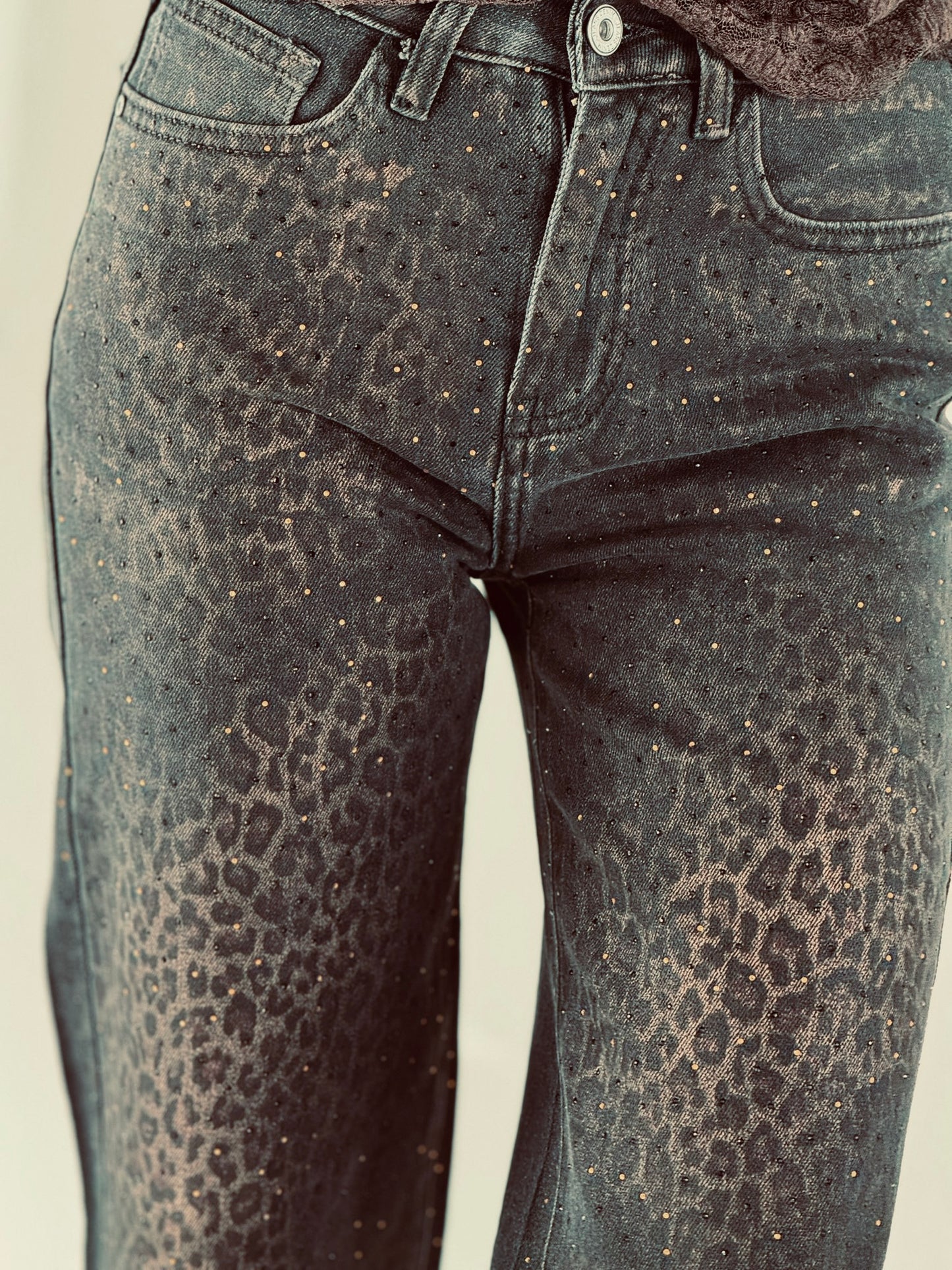 Jeans strass leo