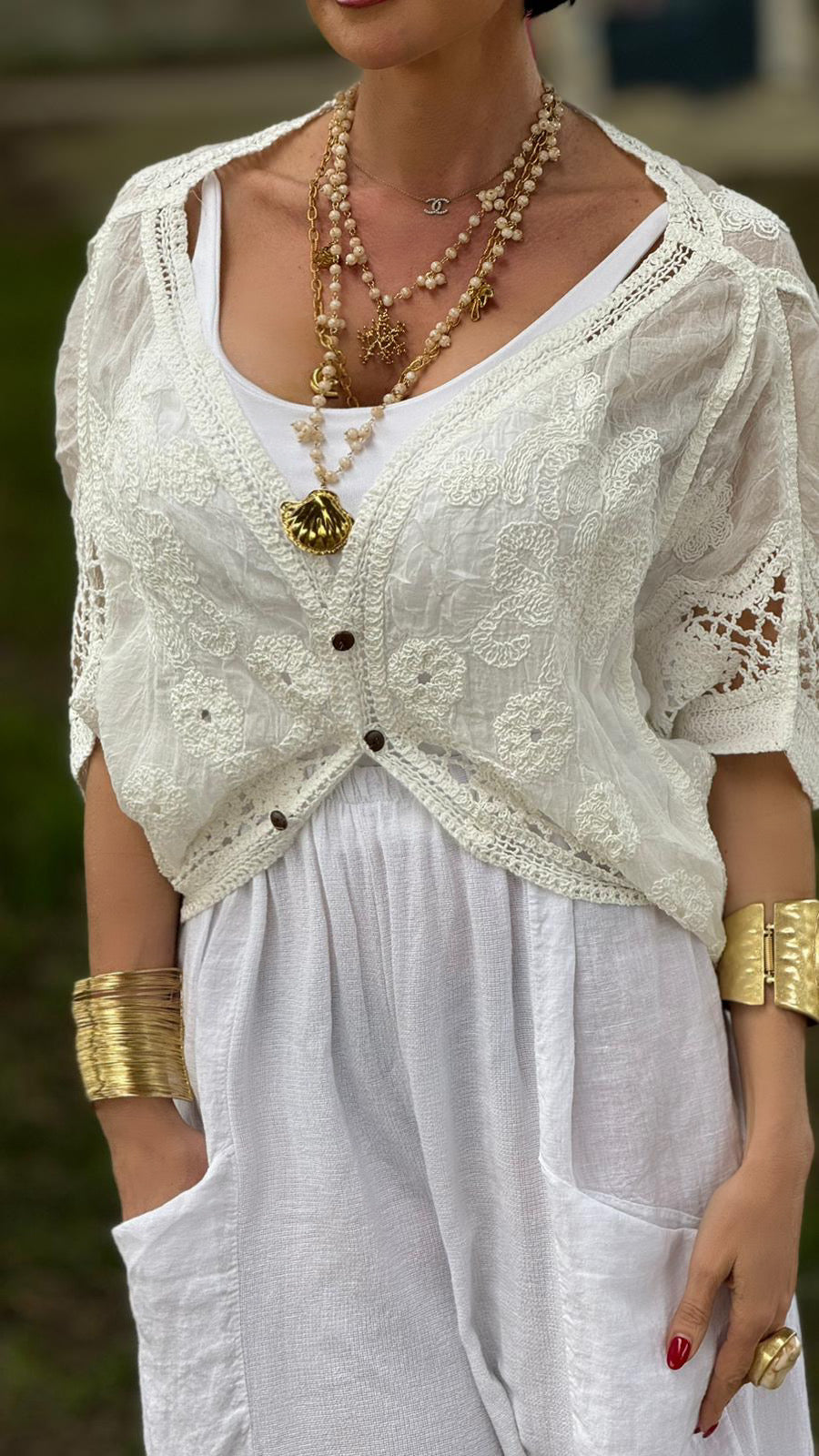 Jacket Scout crochet white