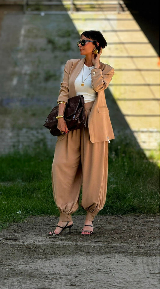 Pants lilac camel