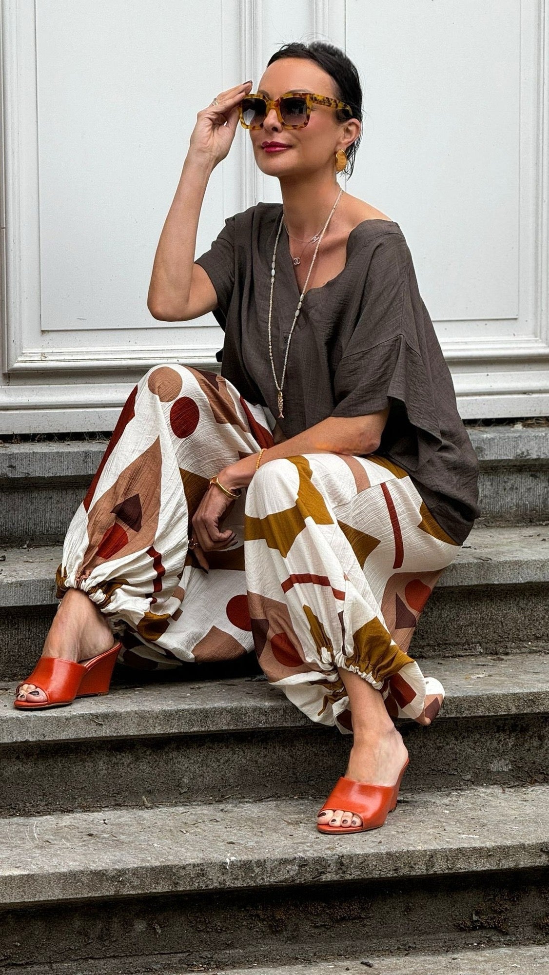 Blouse poppy uni vneck