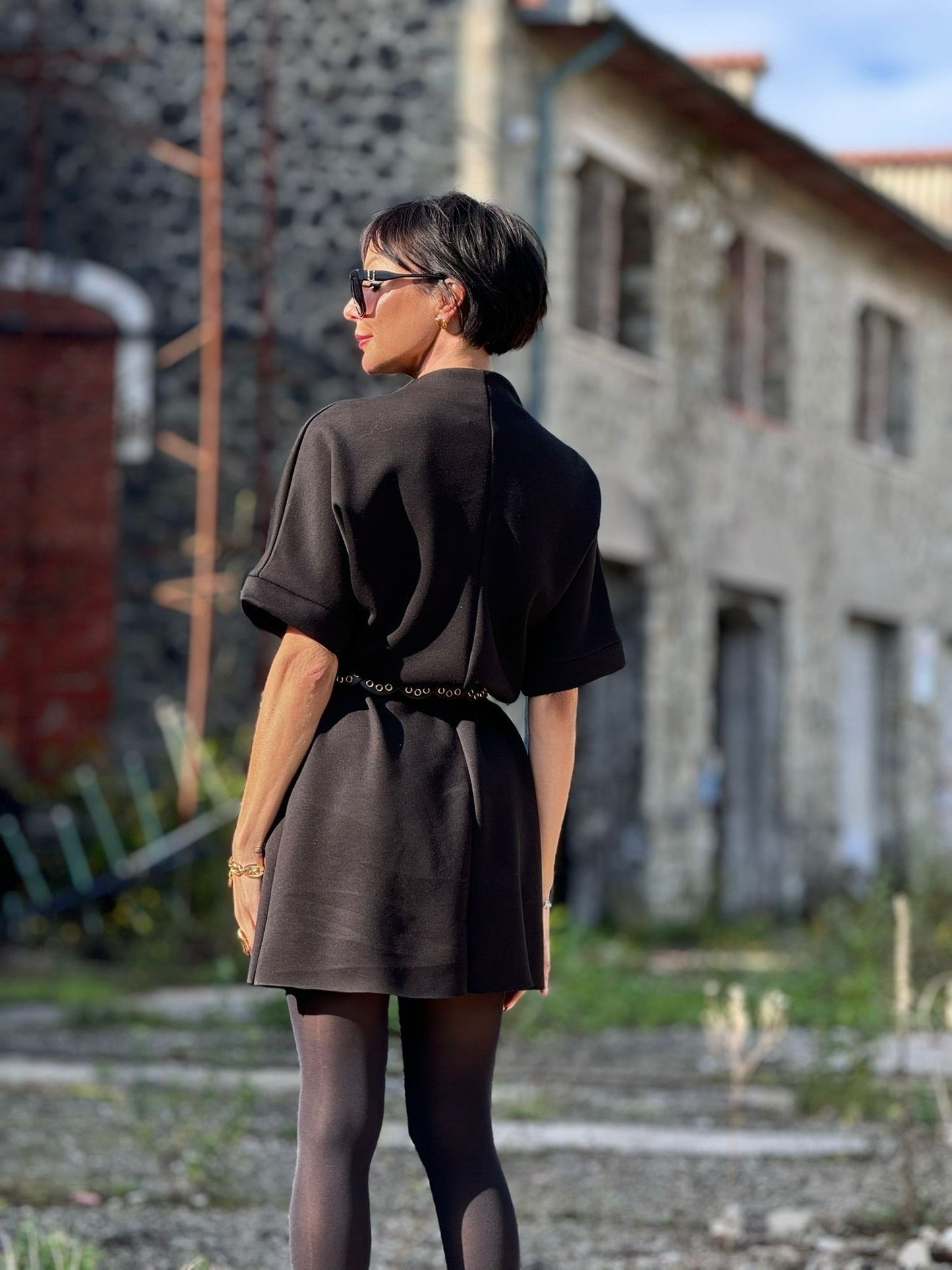 Dress Paola black + belt