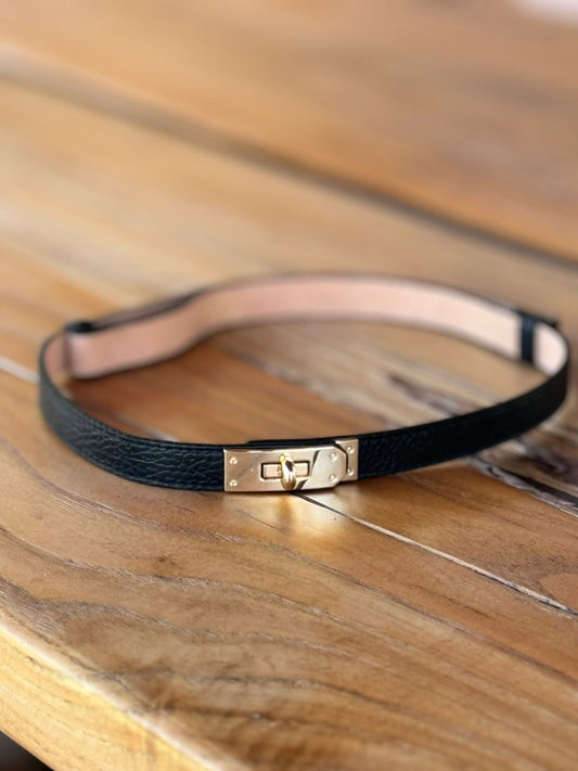 Belt black leather