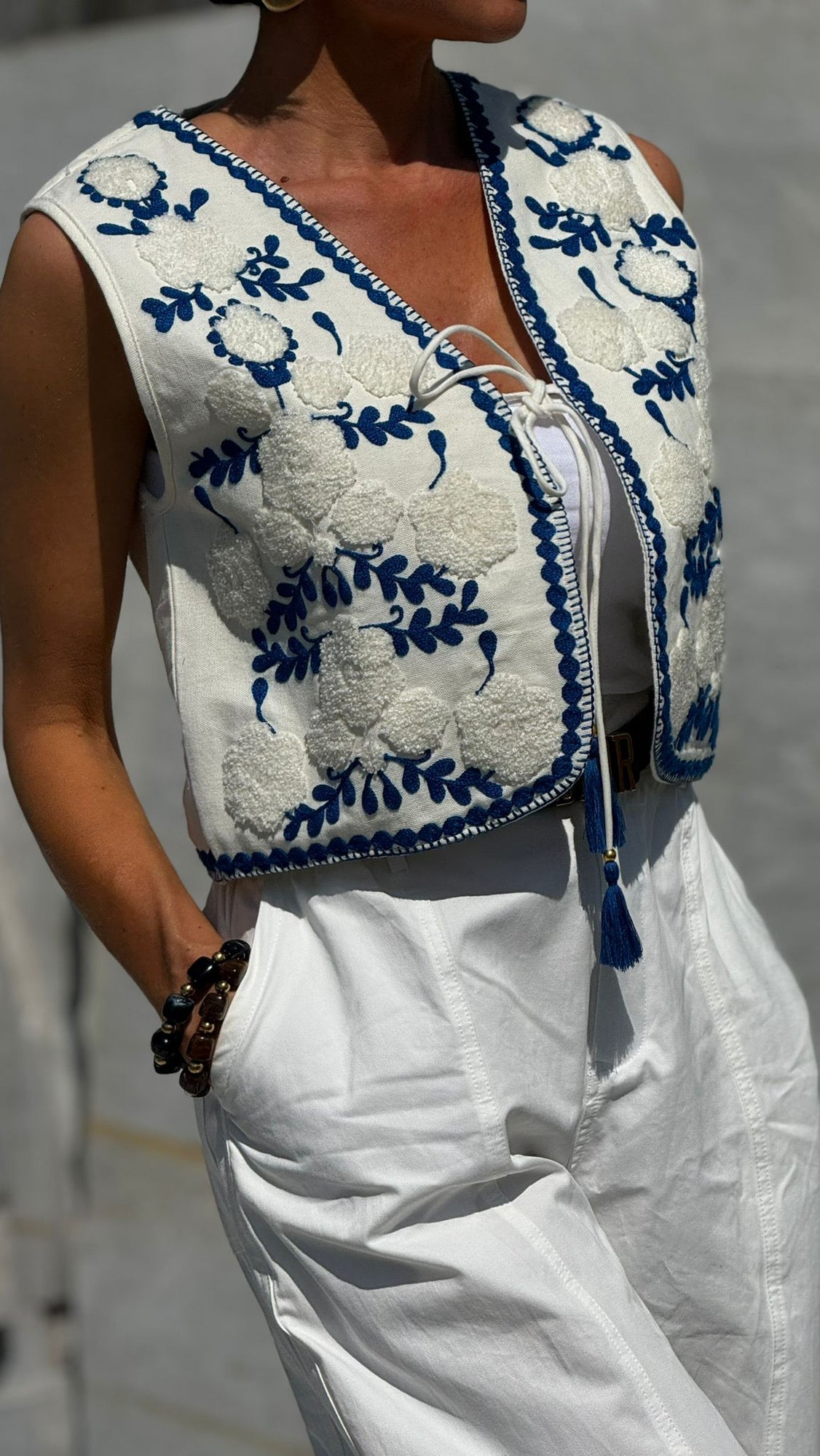 Jacket Clair embroidery blue