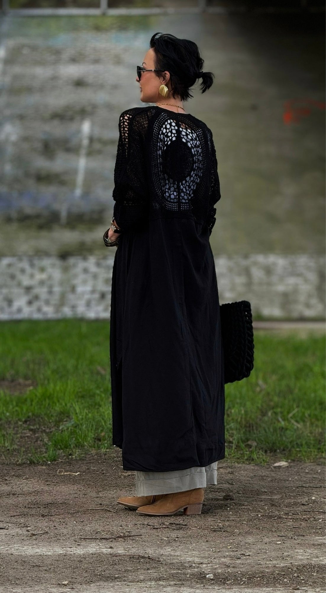 Linen crochet dress/jacket