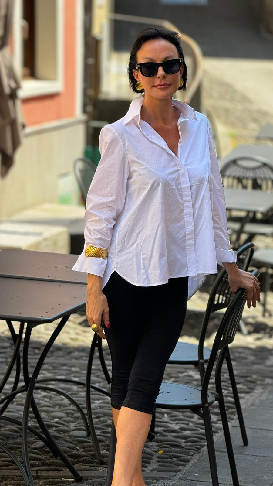 Blouse capri cotton white