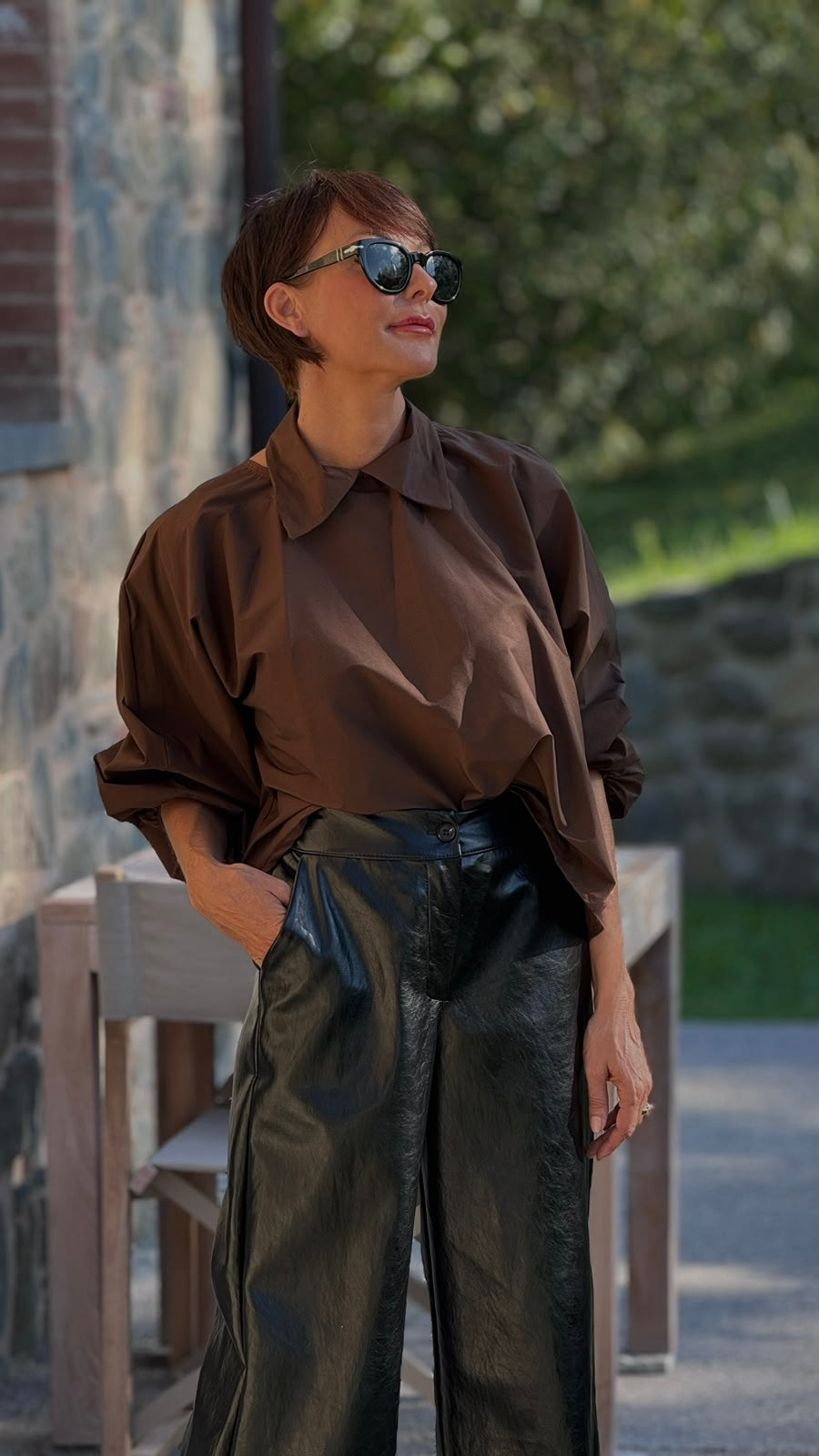 Blouse Vero collar choco