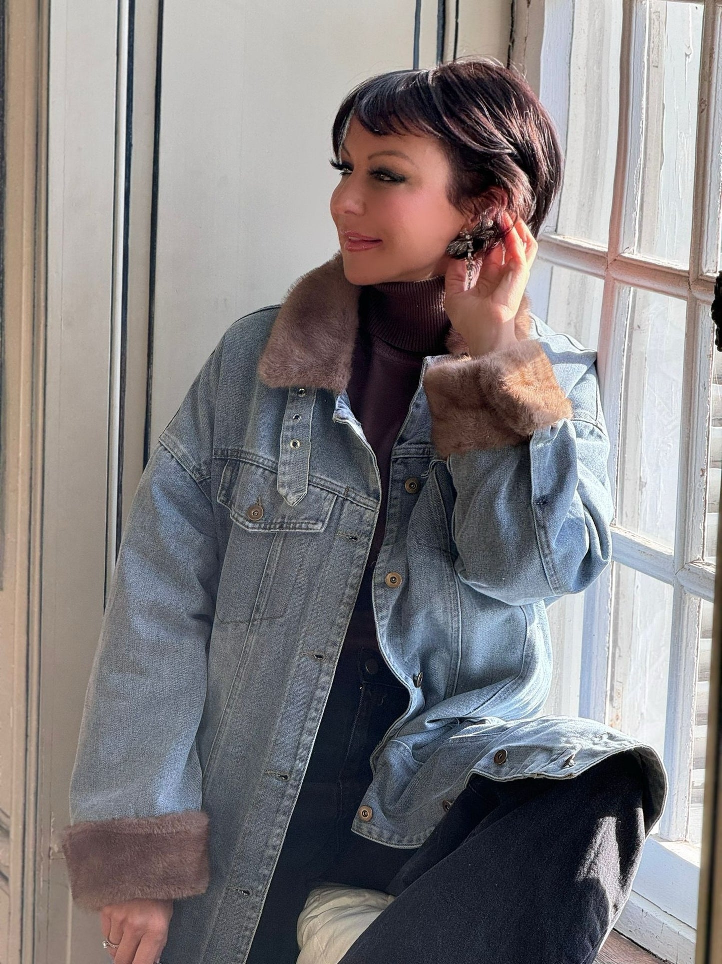 Coat long jeans (gewatteerd)