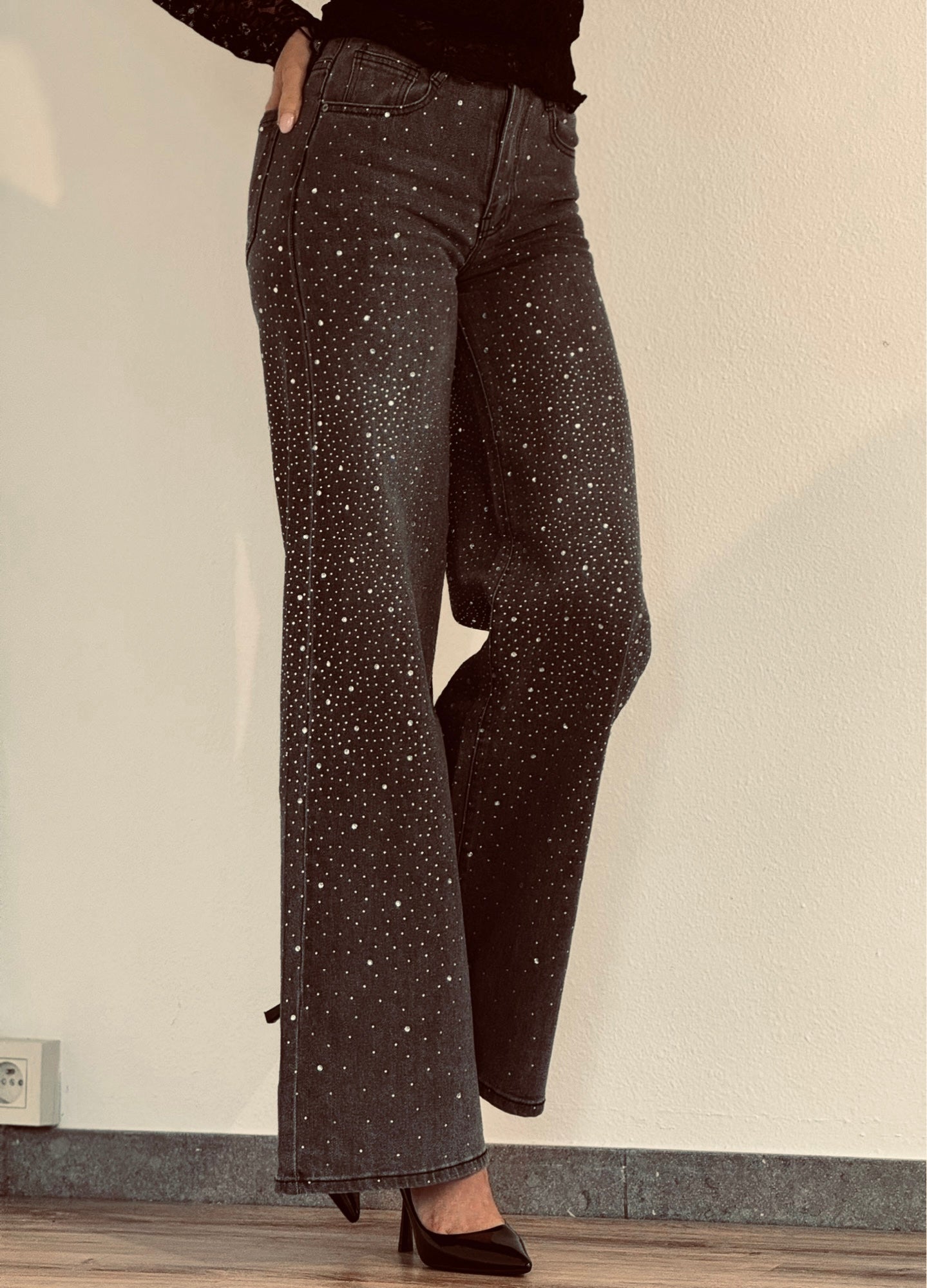 Jeans strass grey