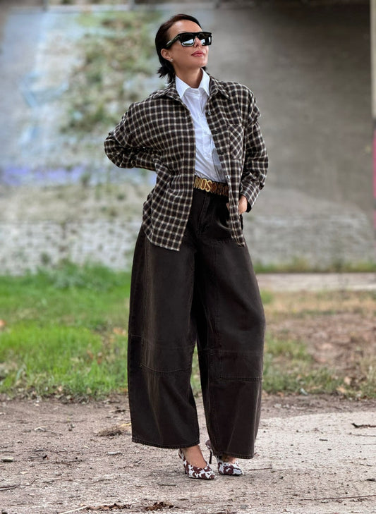Blouse Camilla brown tartan