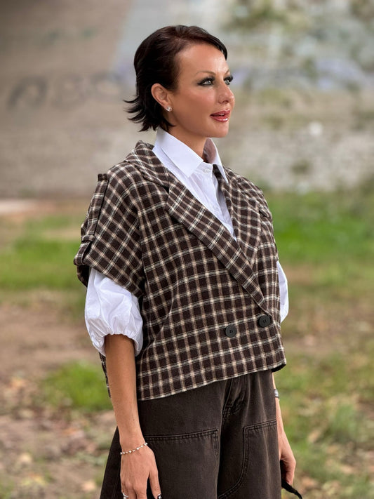 Jacket Camilla tartan brown