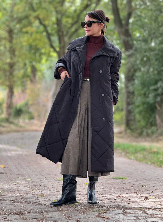 Coat puffer long black