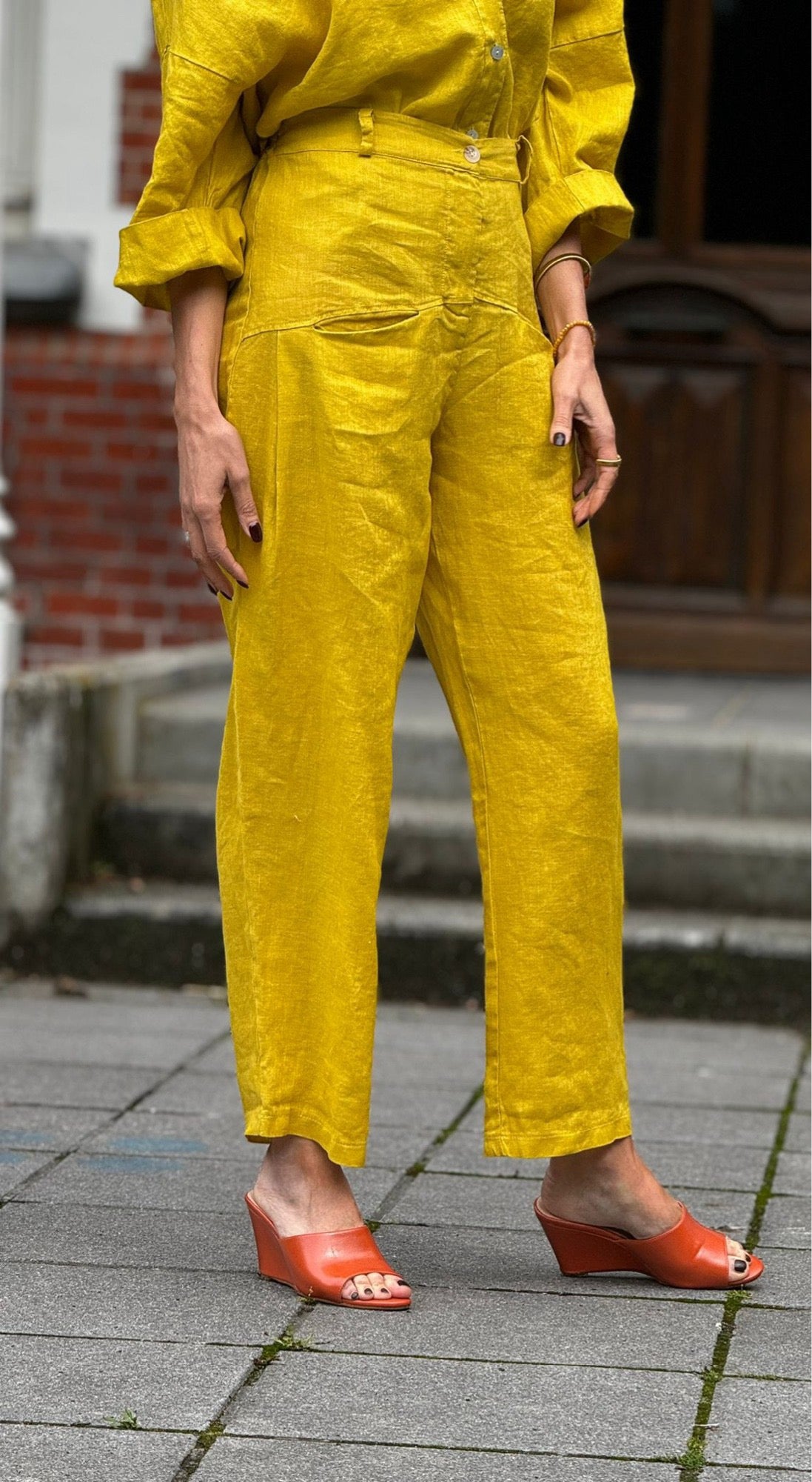 Pants cuba linen yellow