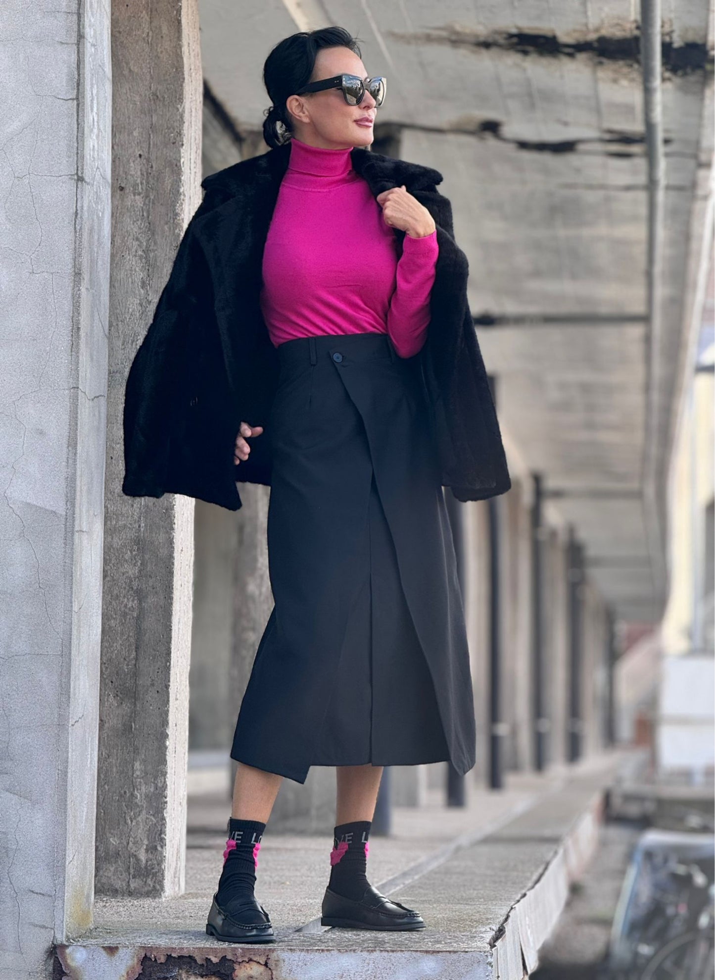 Skirt neroli midlenght black