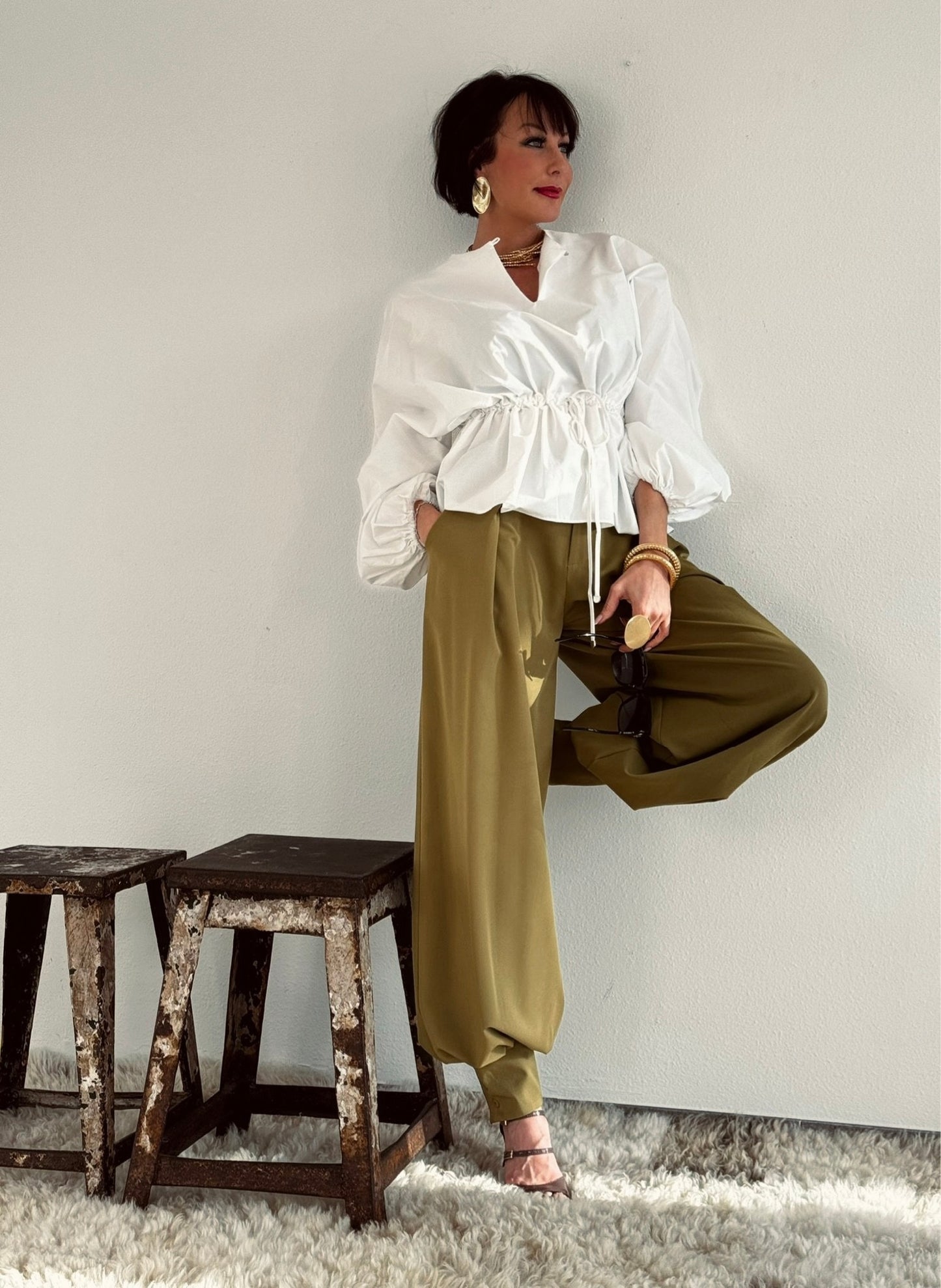 Blouse Winona white tunnel