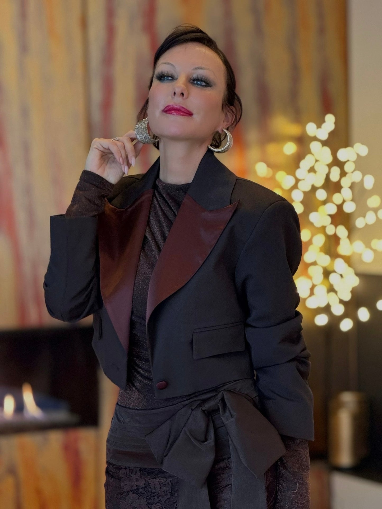 Blazer cropped brown