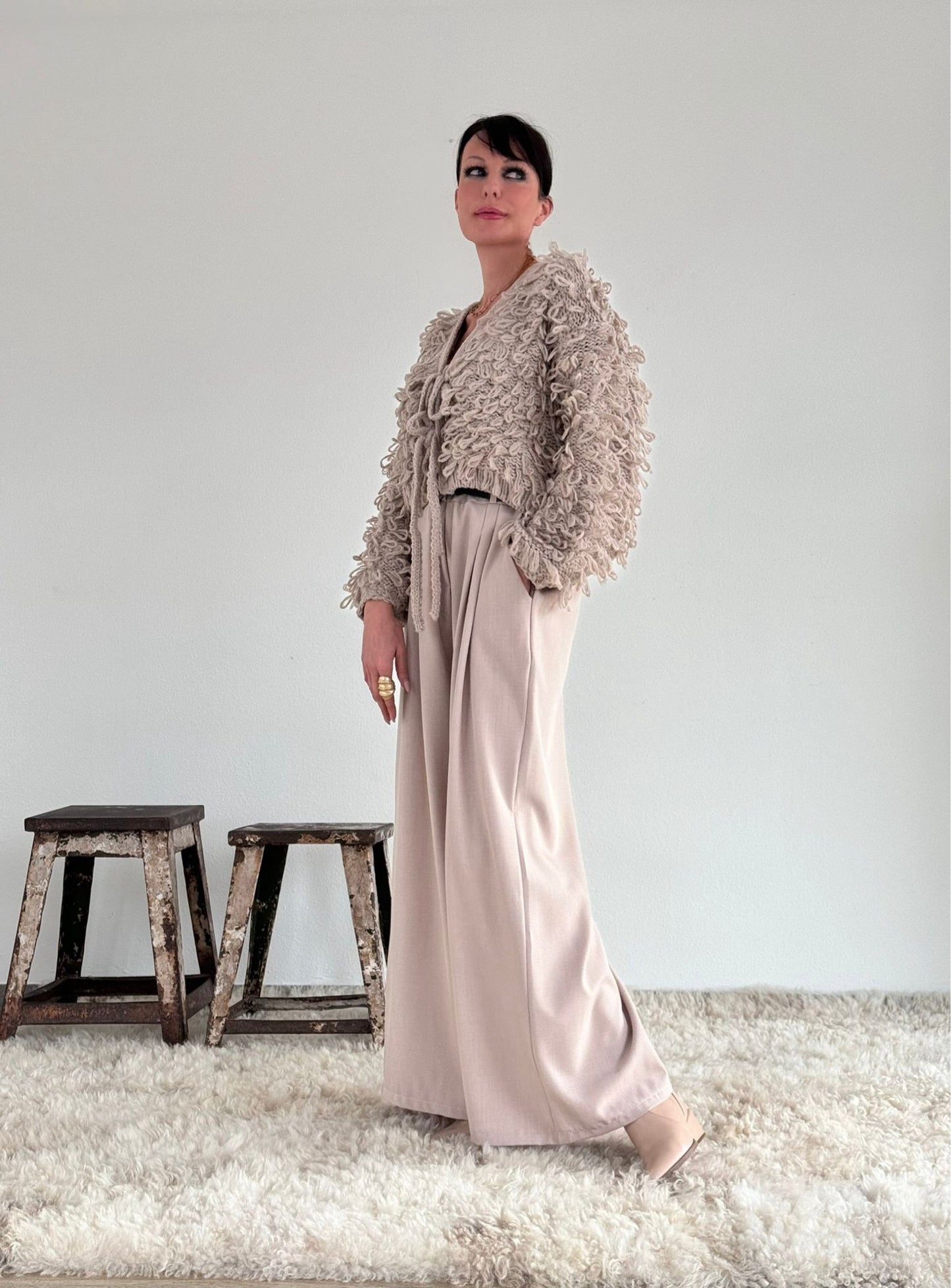 Pants sunny + belt sand