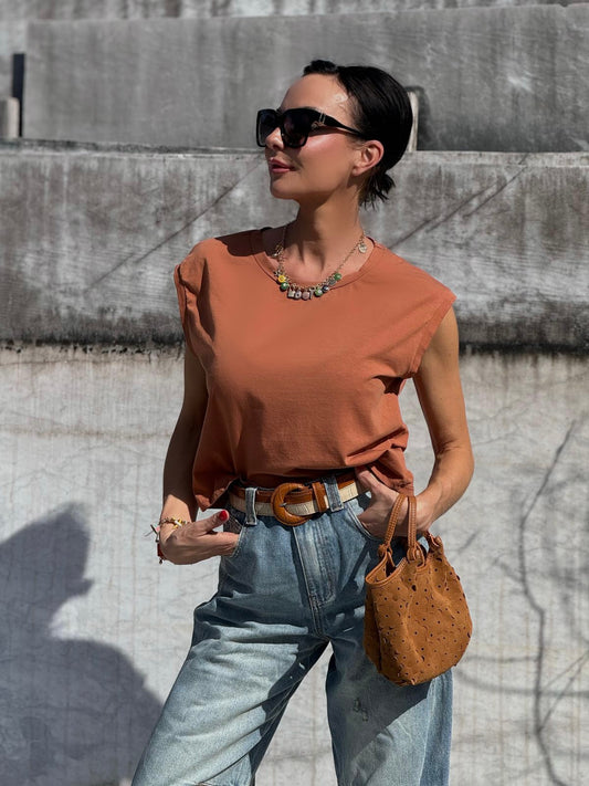 Tee Arizona rust cropped
