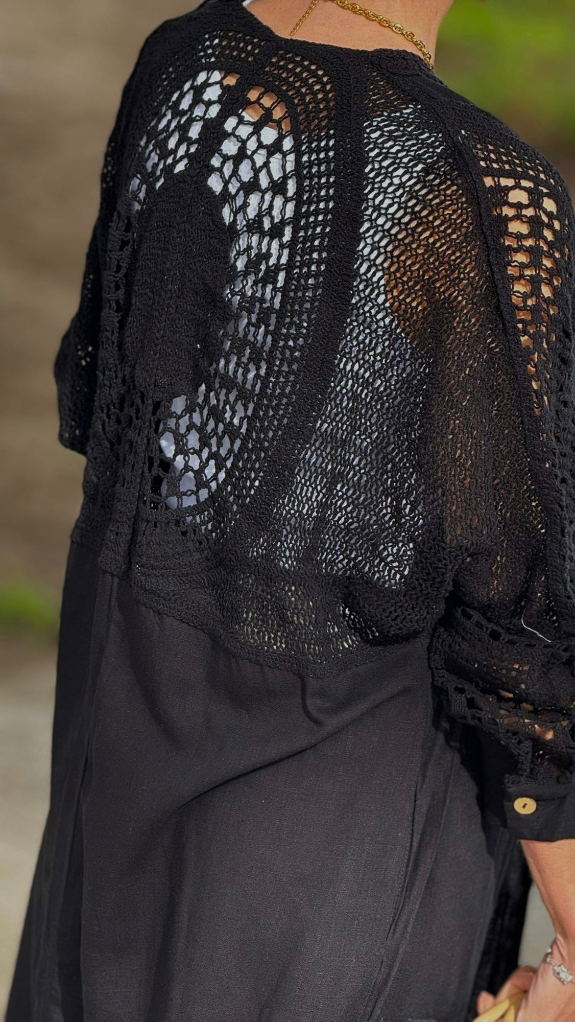 Linen crochet dress/jacket