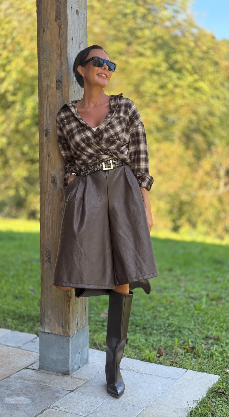 Blouse Bari tartan choco