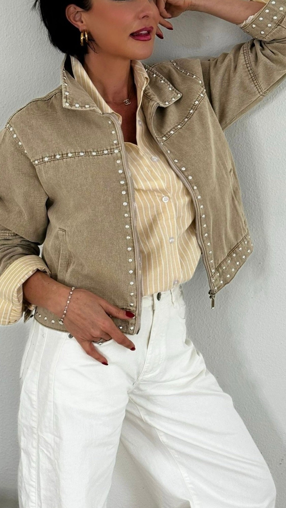 Jacket Quinn jeans studs