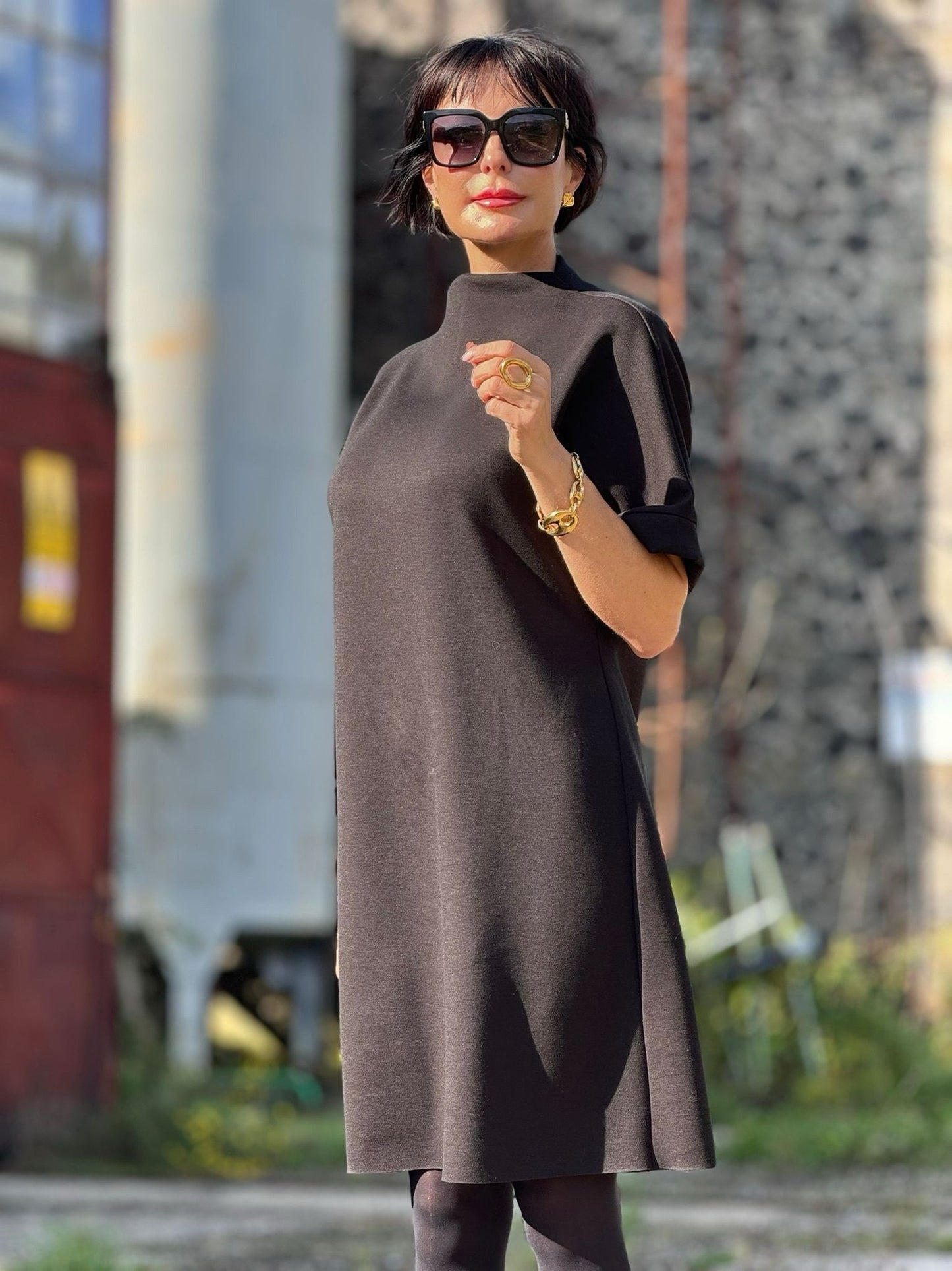 Dress Paola black + belt