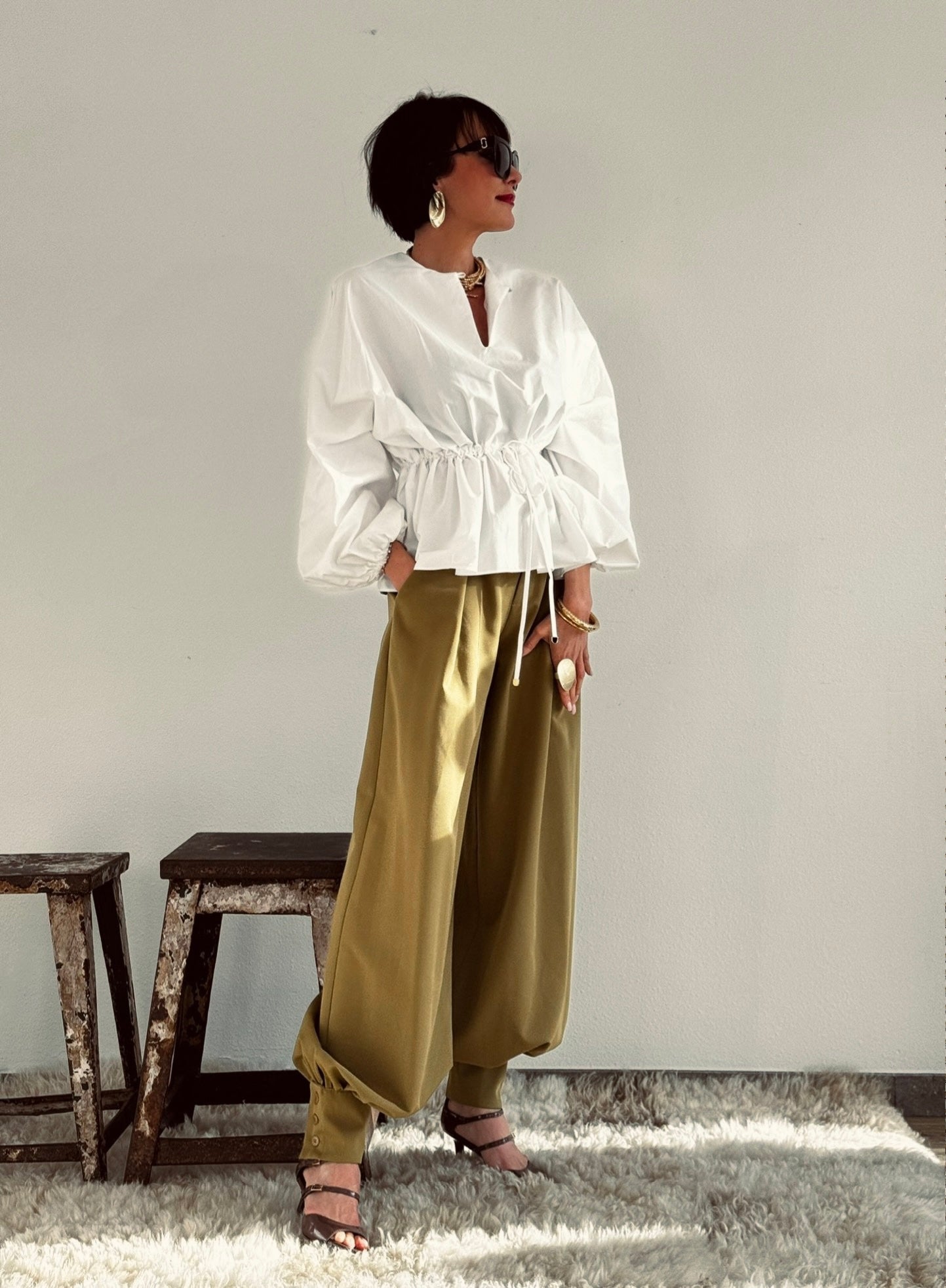 Blouse Winona white tunnel