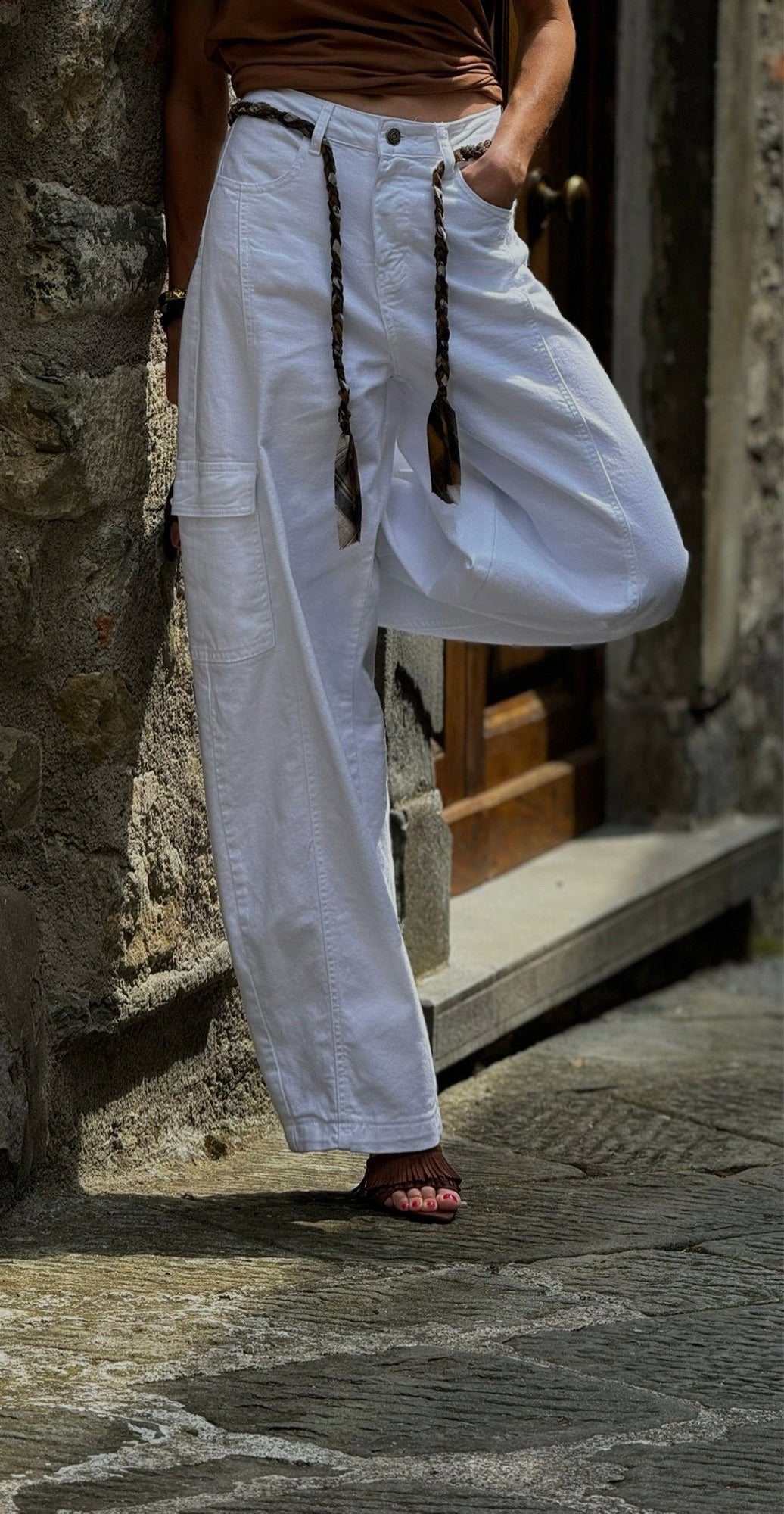 Jeans Suzy white + belt
