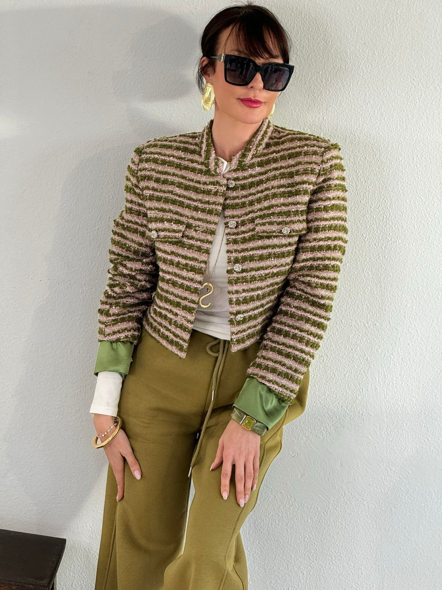 Veste Winona verte imprimée