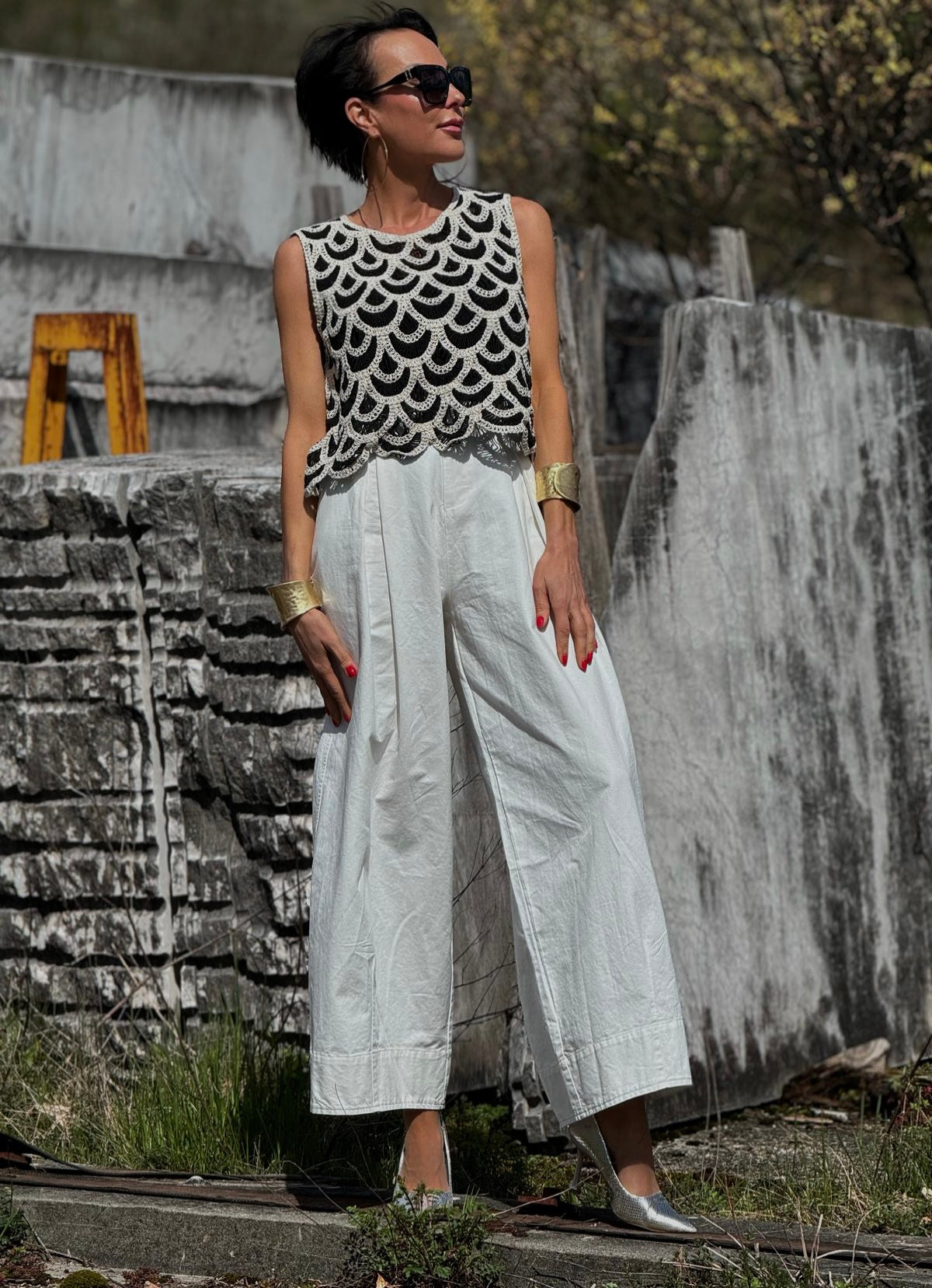 Top Sandro BL/W
