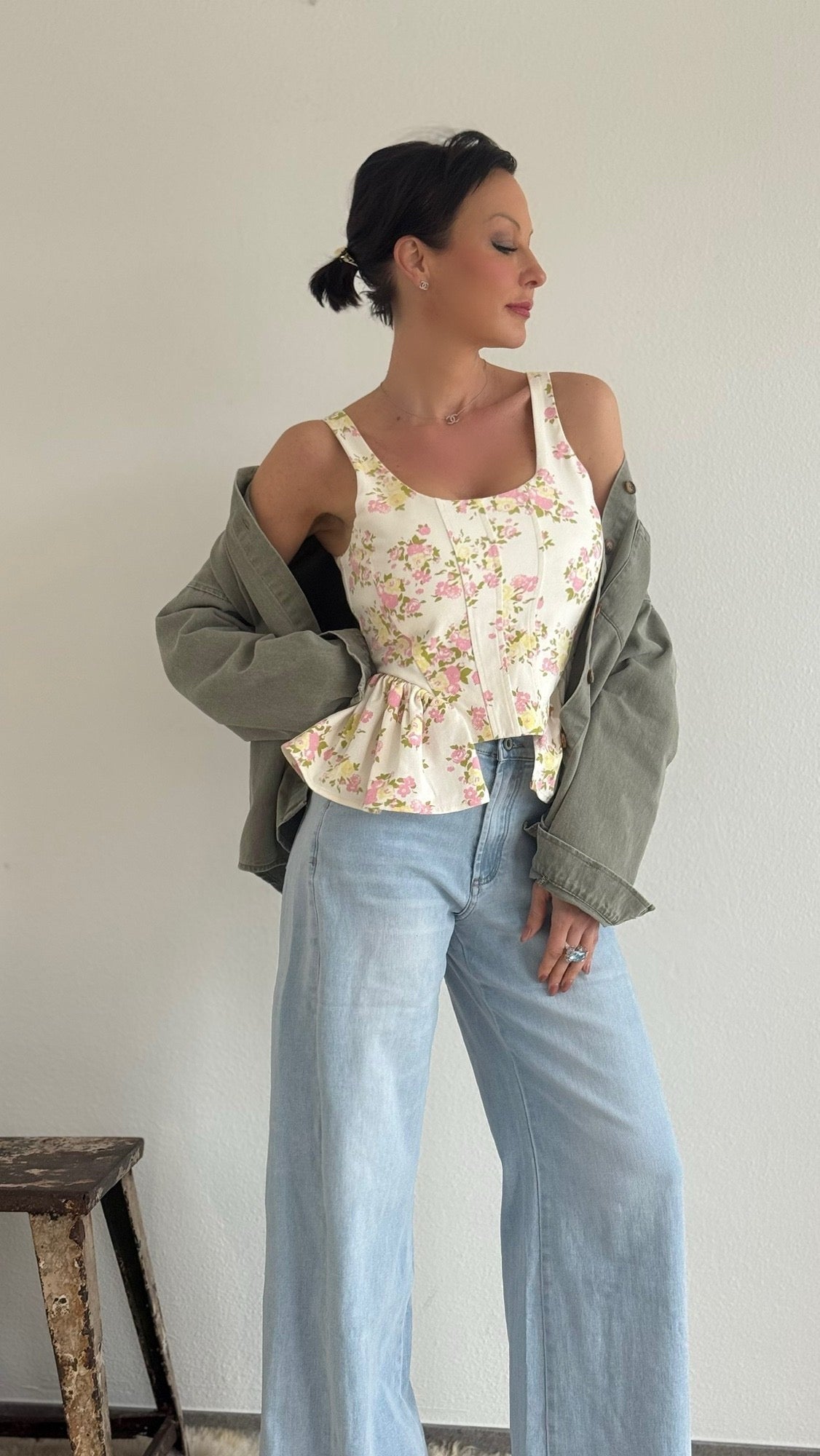 Haut bustier Justine fleuri