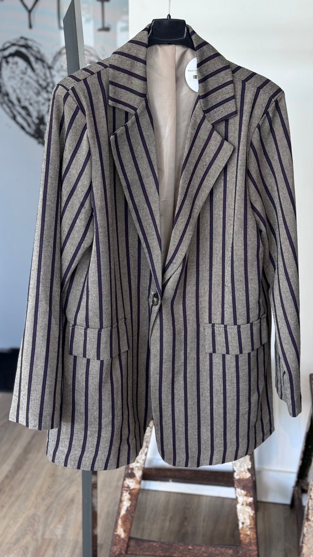 Leona blazer striped grey