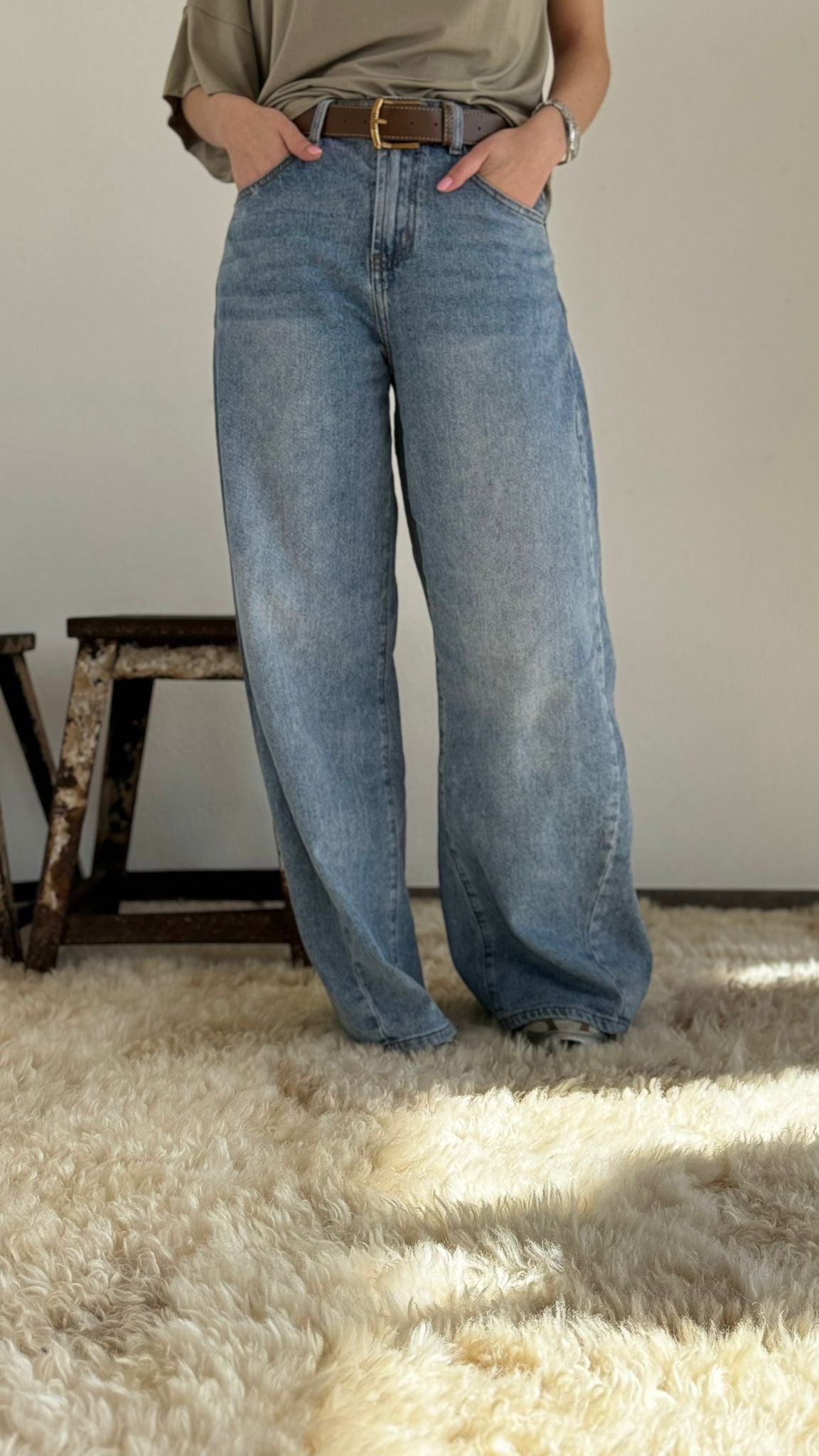 Jean bleu + ceinture